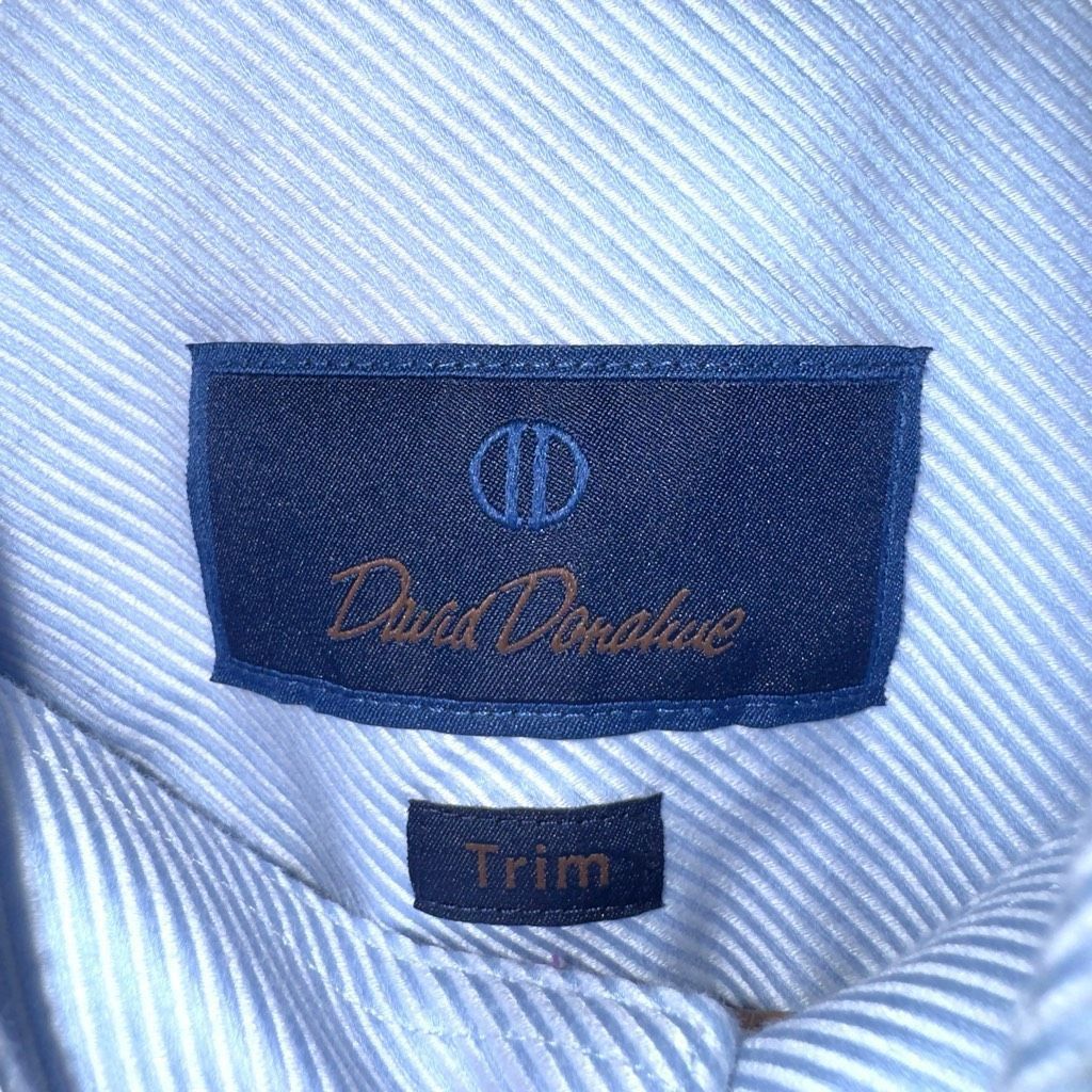 David Donahue Blue David Donahue Trim Fit Dress Shirt Size M 16 32/33 Size US M / EU 48-50 / 2 - 2 Thumbnail