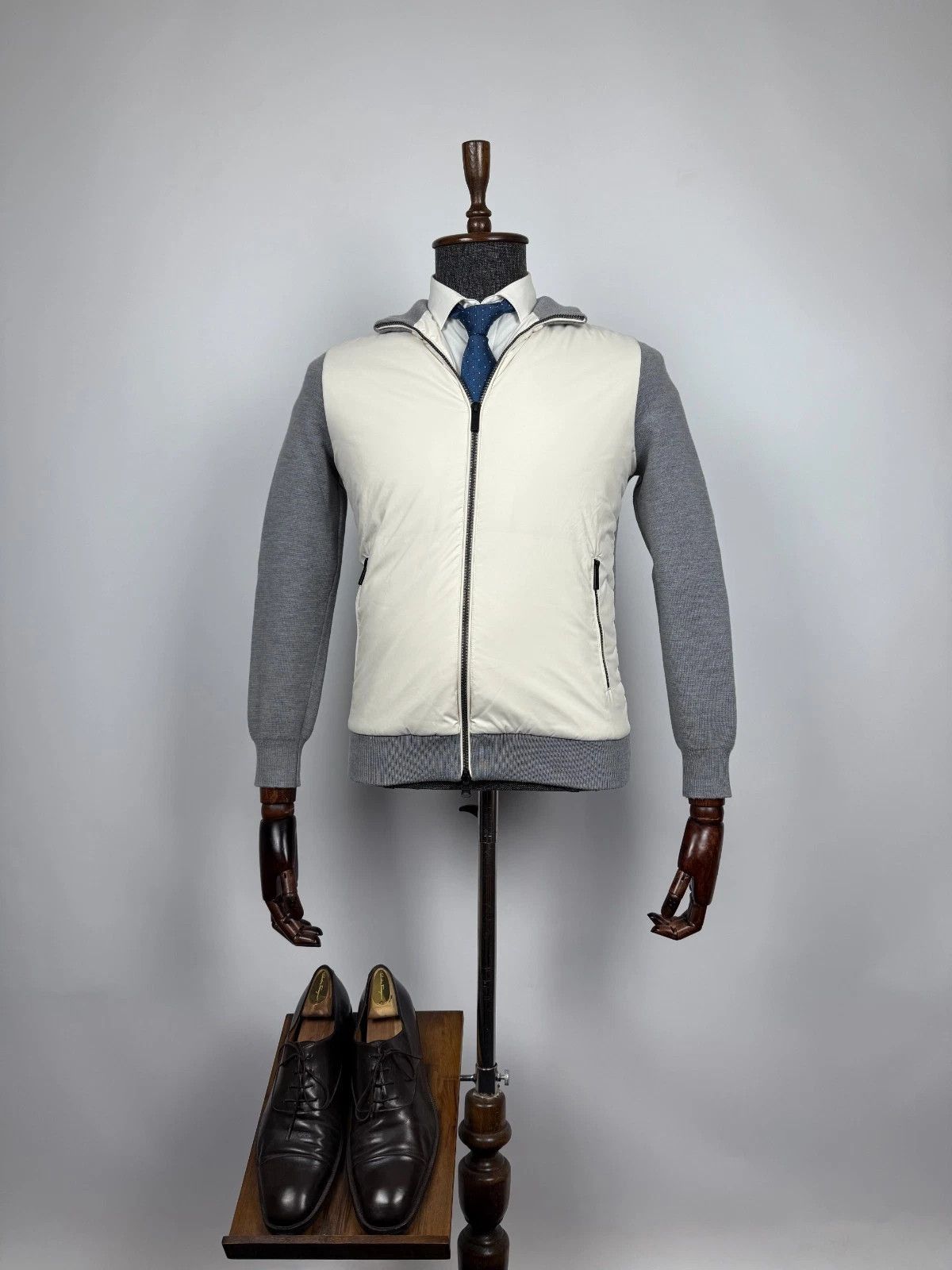 Boggi Boggi Milano Wool Long Sleeve Outerwear High Neck Jacket Size US M / EU 48-50 / 2 - 1 Thumbnail