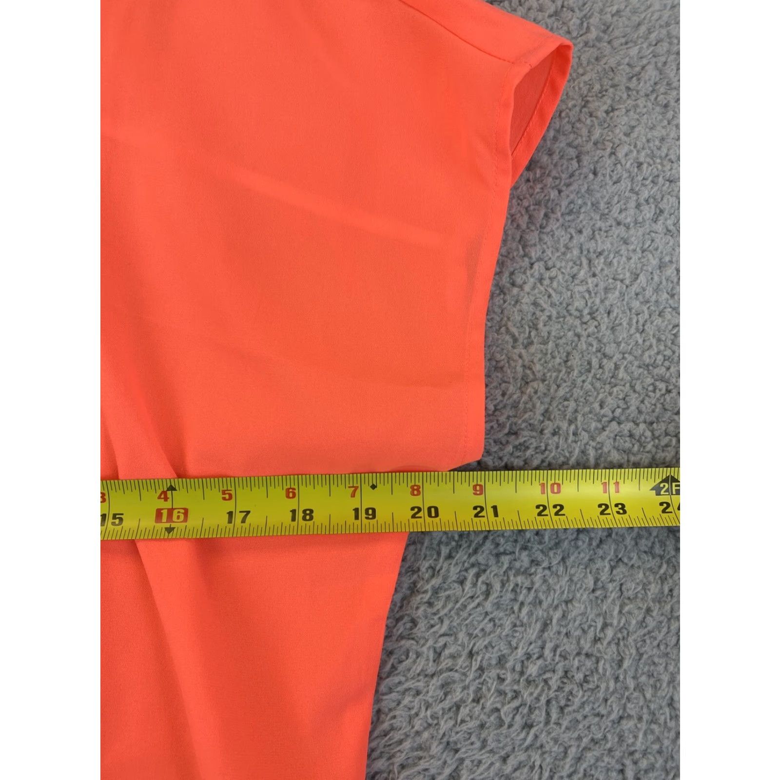 Vintage MINE Blouse Tunic Short Sleeve Boat Neck Womens M Coral Neon Size M / US 6-8 / IT 42-44 - 5 Thumbnail