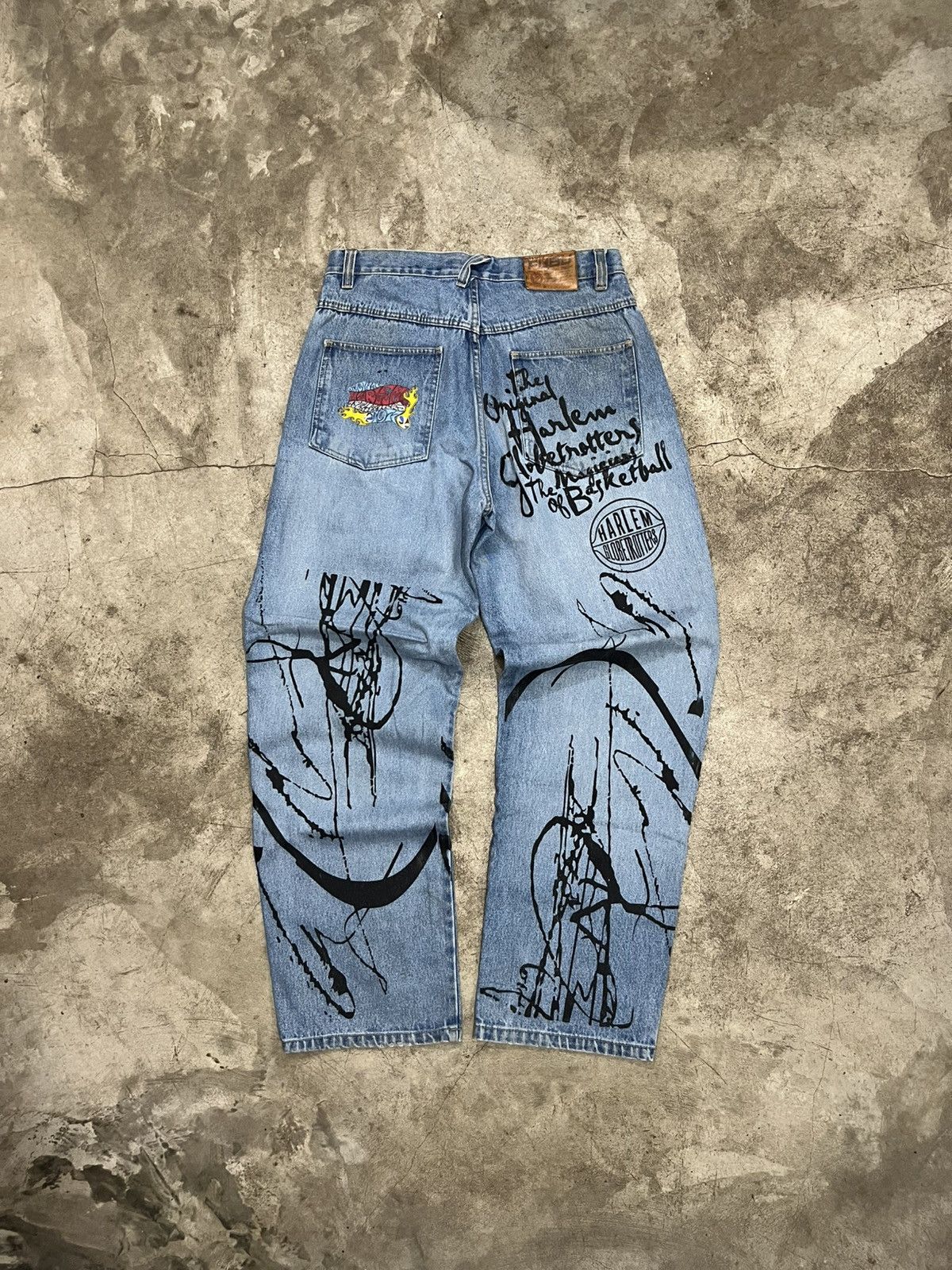 Fubu Y2K Hiphop Style Rare Fubu Harlem Globetrotters Denim Pants Size US 34 / EU 50 - 3 Thumbnail