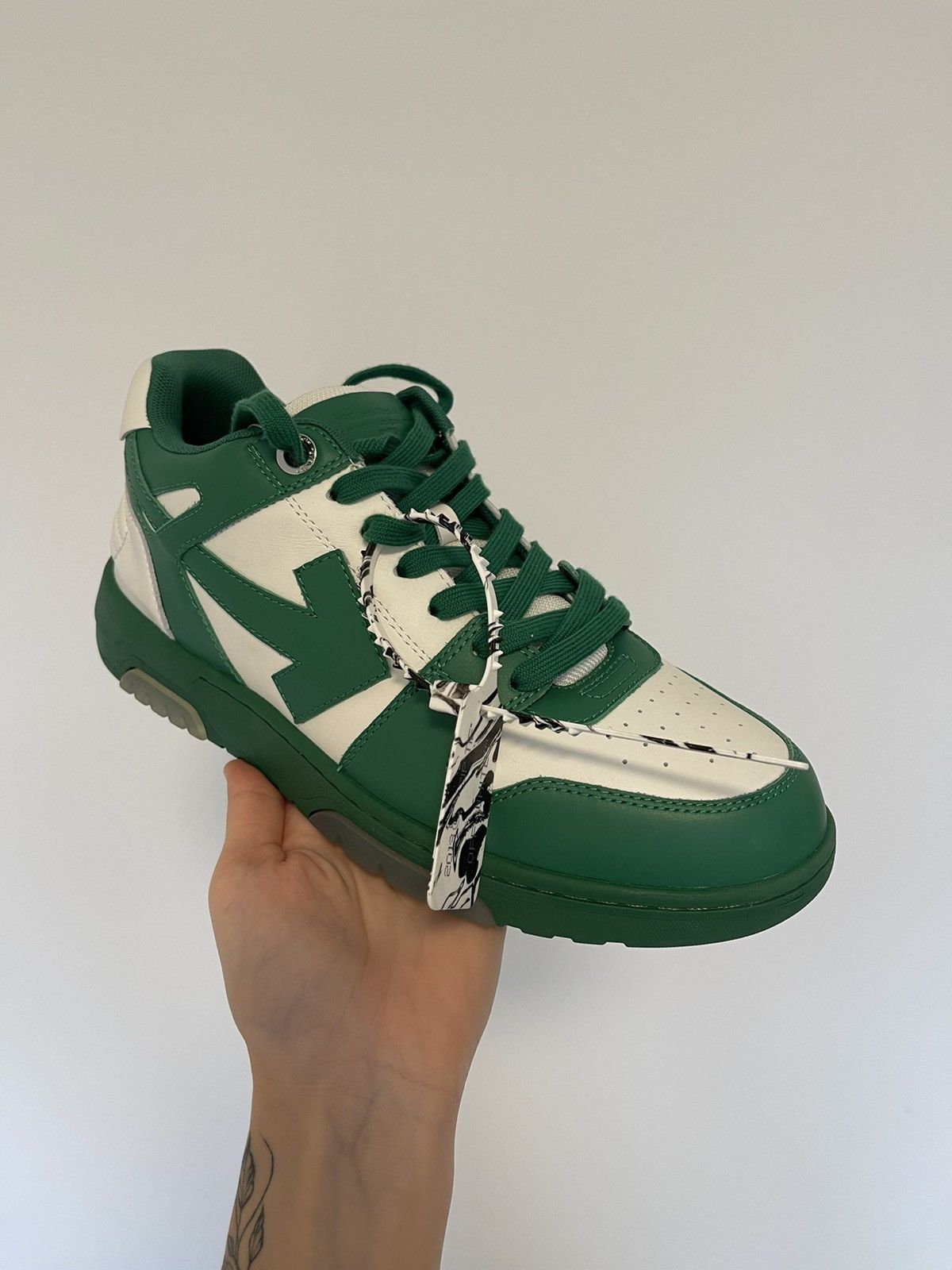 OFF-WHITE Out of Office Low Top Green Dirty White