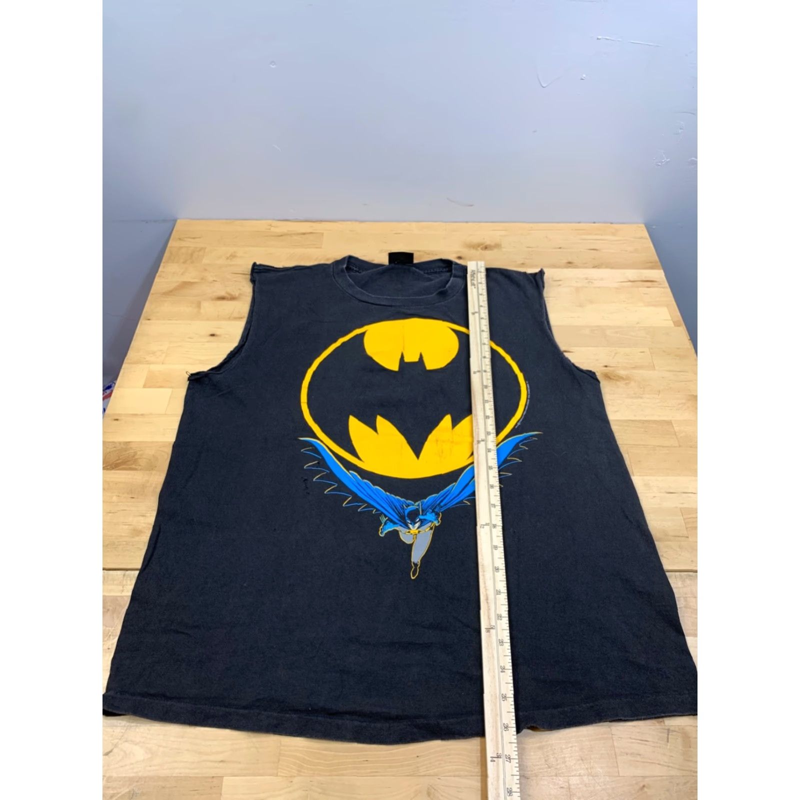 Changes VINTAGE Batman Shirt Mens L Black Logo 1988 80s Changes Cotton Crew Neck Sleeveless Graphic Print T-Shirt Size US L / EU 52-54 / 3 - 5 Thumbnail