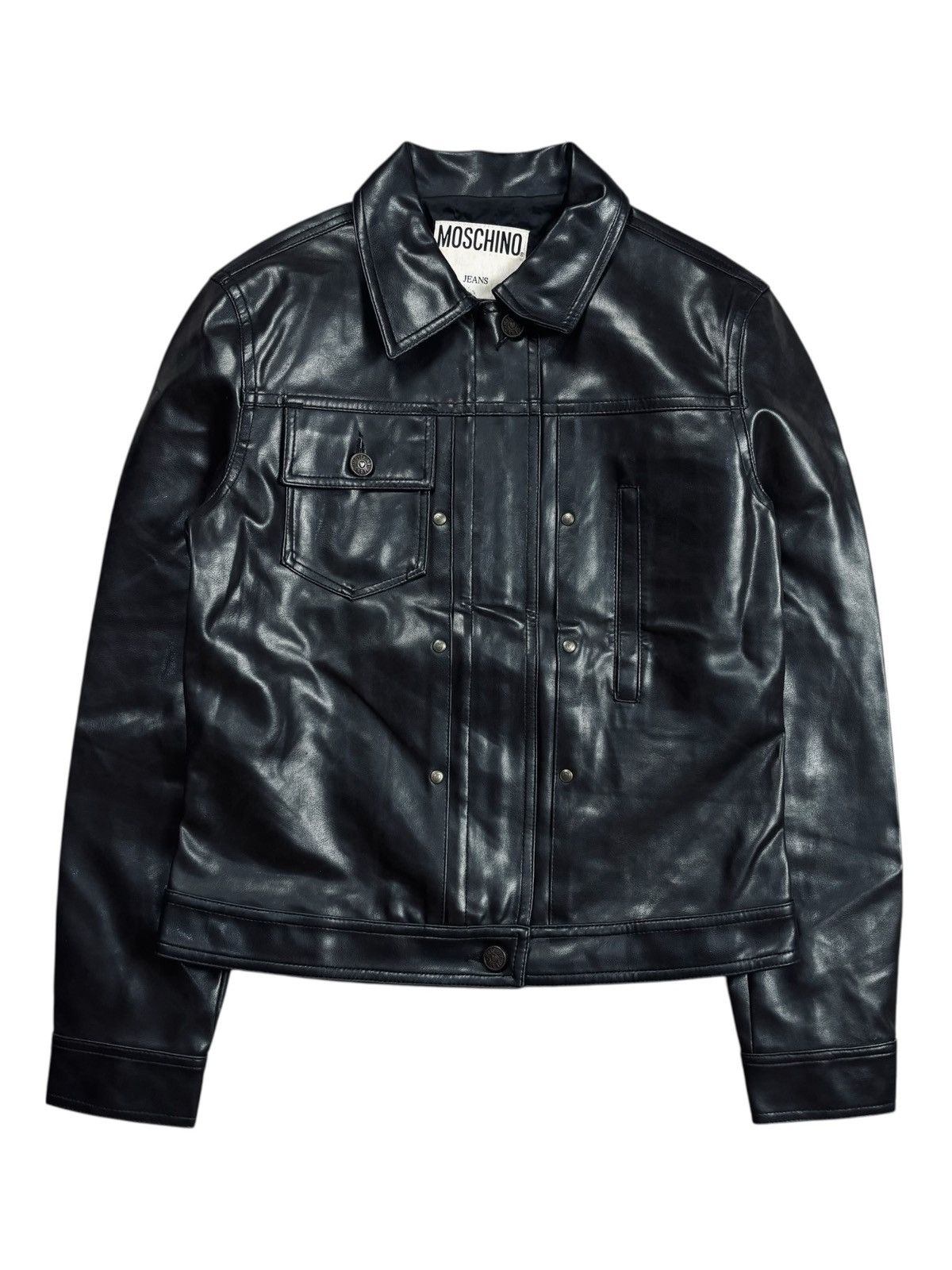 Moschino 1990s Moschino - Archive Studded Love Leather Jacket Size US M / EU 48-50 / 2 - 3 Thumbnail