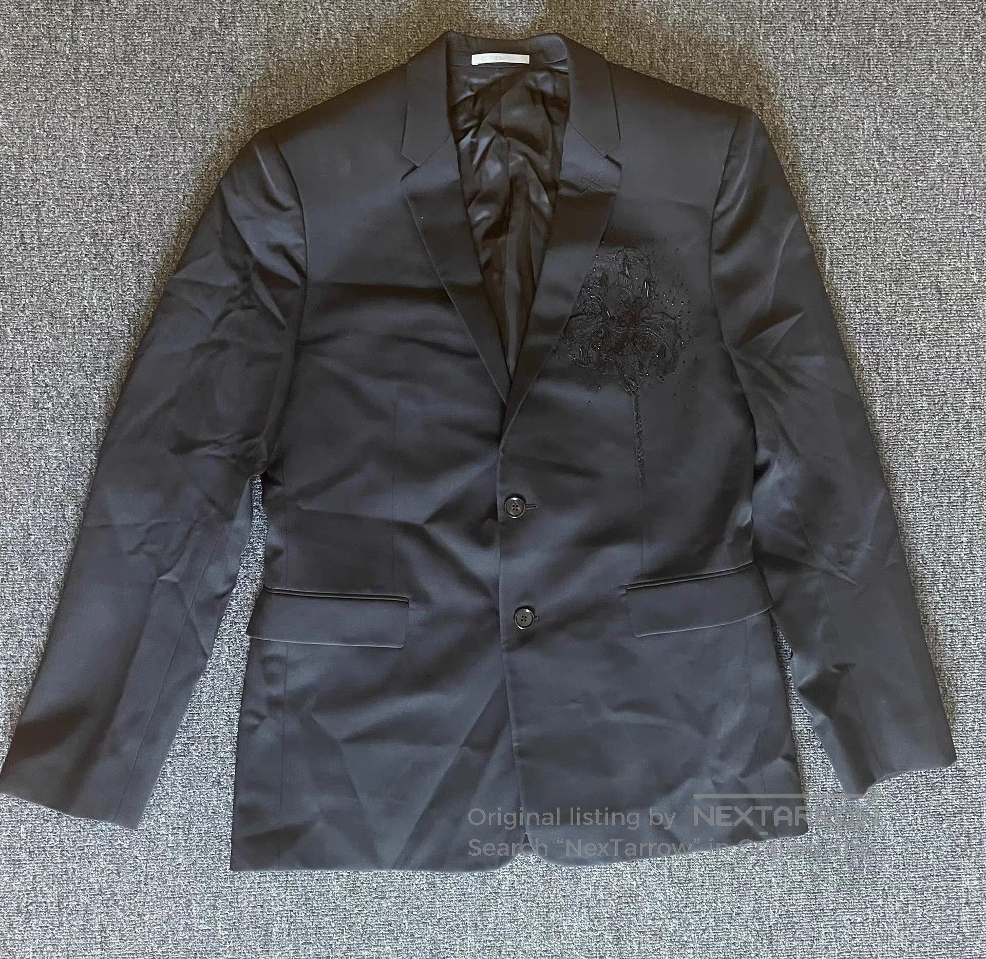 Dior Black Blazer with Embroidered Detail. Size US M / EU 48-50 / 2 - 1 Thumbnail