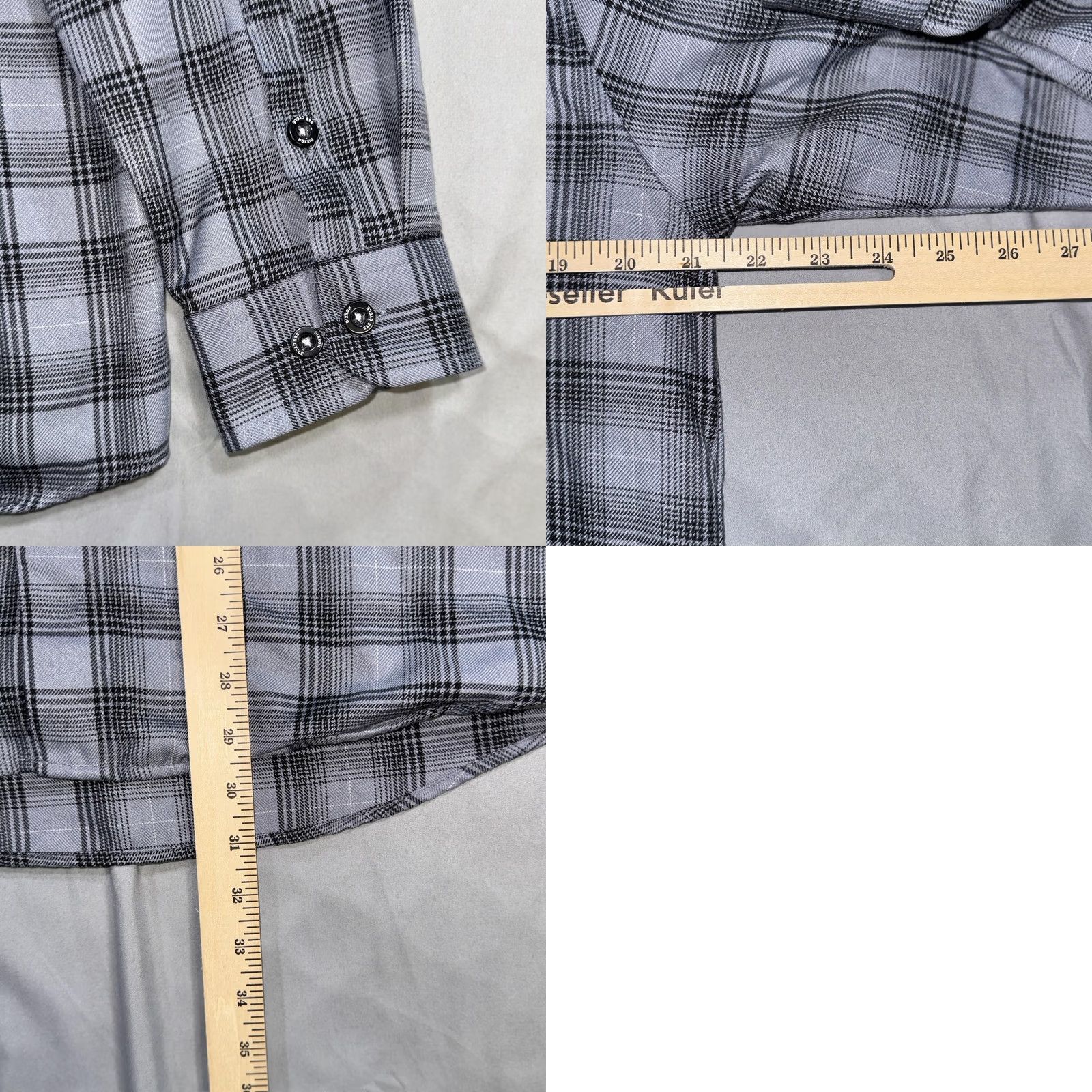 Vintage Dixxon Flannel Shirt Mens M Gray Plaid Teardrop Snap Front Long Sleeve Size US M / EU 48-50 / 2 - 8 Thumbnail