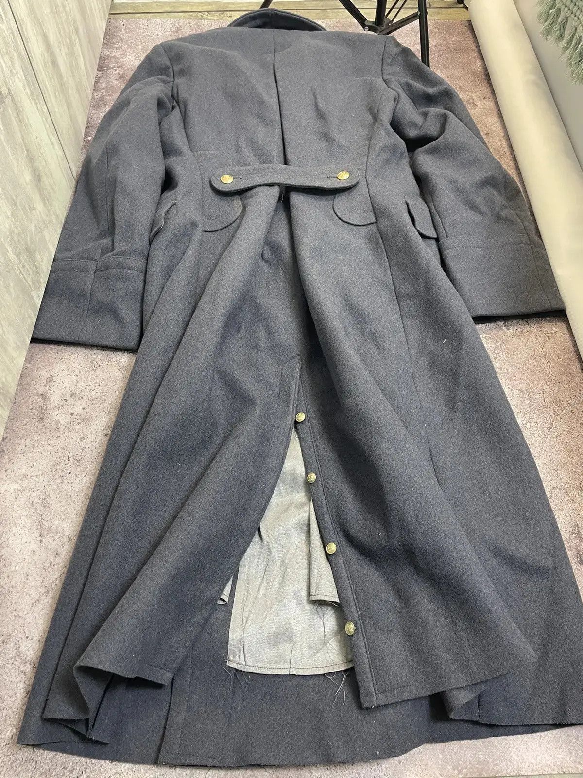 Other Vintage Military Greatcoat Wool Long Trench Gray Coat L Size US L / EU 52-54 / 3 - 11 Thumbnail