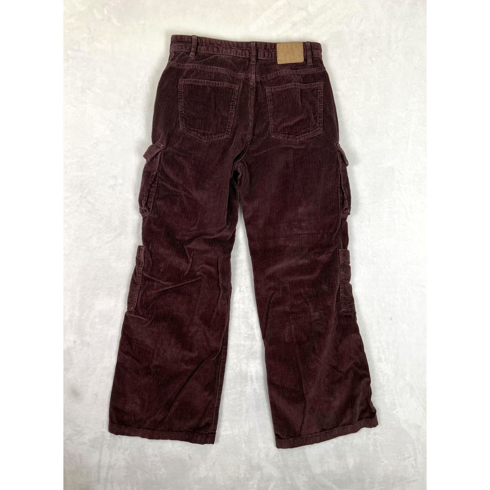Cotton On Cotton On Jeans Womens Wide-Leg Cargo Corduroy Brown Dark Wash 8 Baggy 5-Pocket Zipper Button Inseam 30 in Size 30" / US 8 / IT 44 - 7 Thumbnail