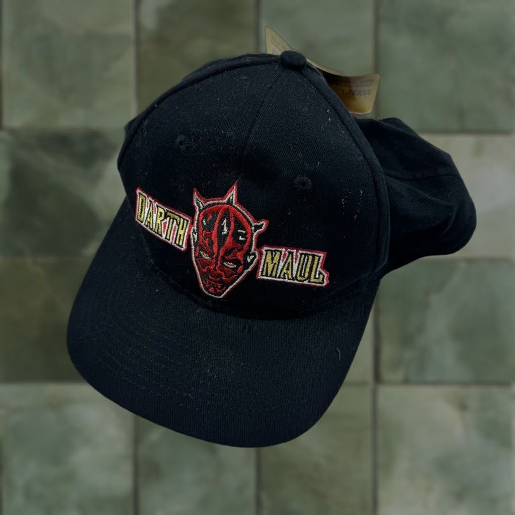 Star Wars VINTAGE Star Wars Darth Maul Hat Adult One Size Black 90s Strapback Men's Deadstock NWT Size ONE SIZE - 1 Thumbnail