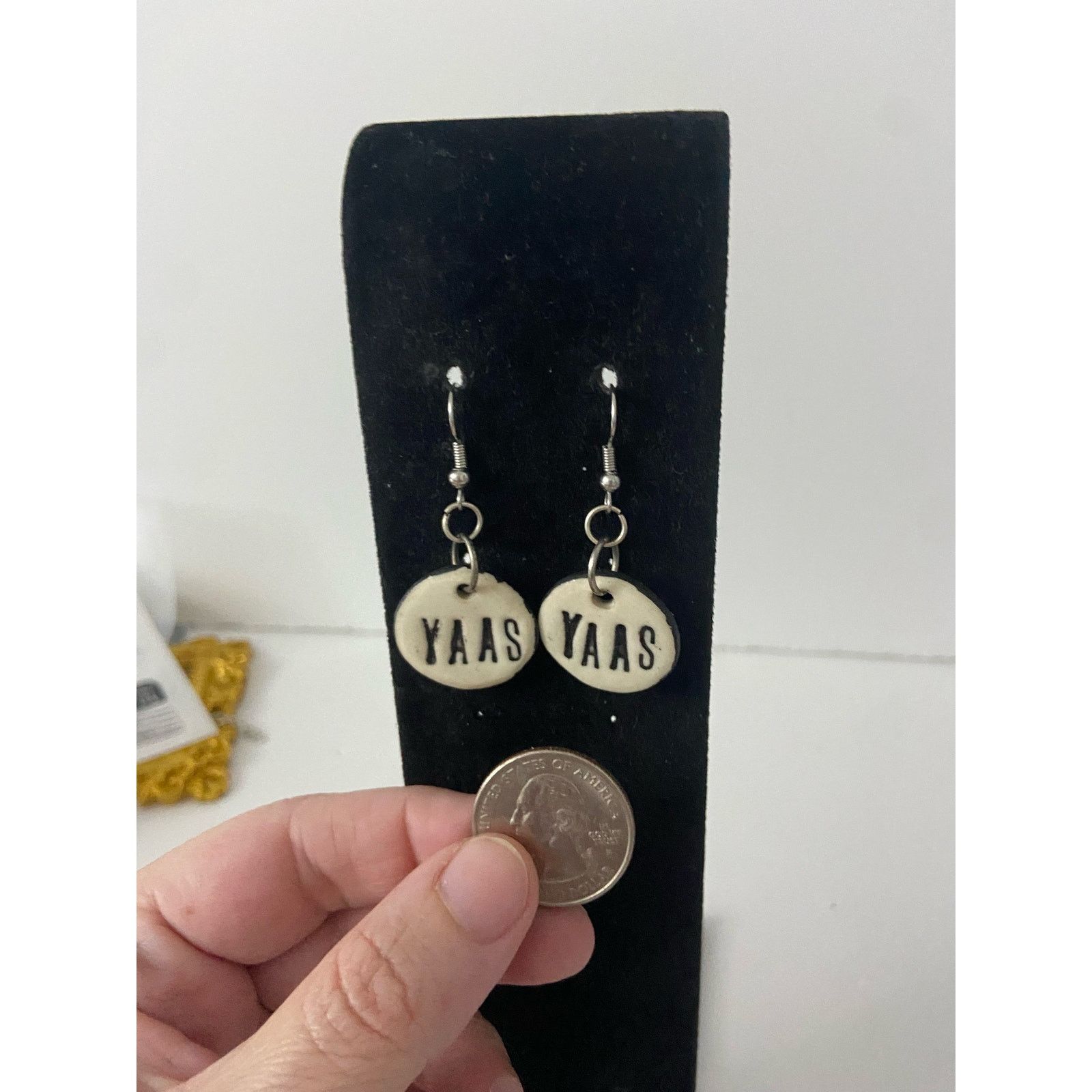 Other Cream ceramic yaas earrings Size ONE SIZE - 2 Thumbnail