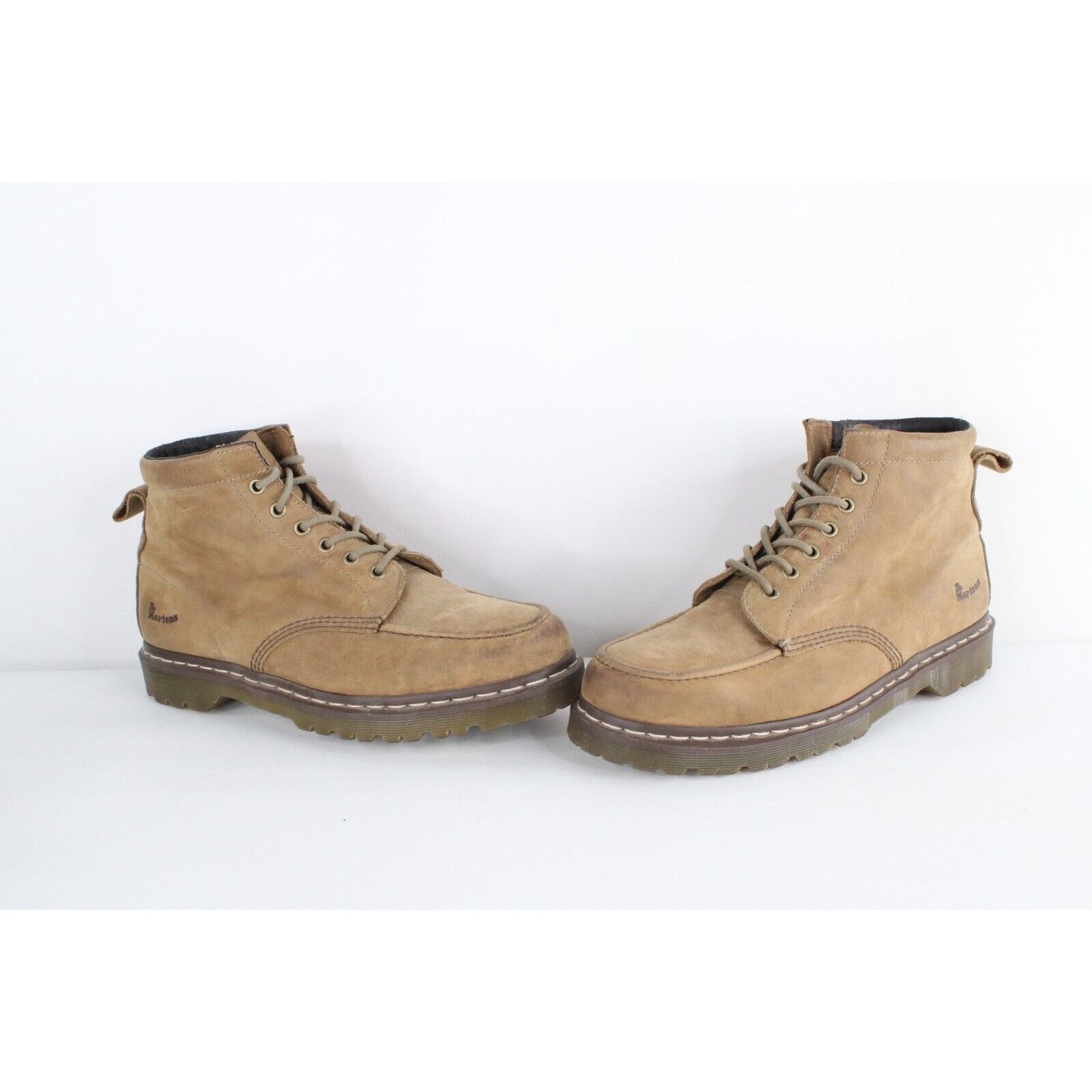 image of Dr Martens Distressed Chunky Suede Leather Boots in Brown, Men's (Size 12)