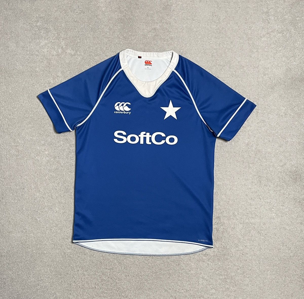Vintage Vintage Blue Jersey Sport T-shirt Rugby White Star Size US L / EU 52-54 / 3 - 1 Thumbnail