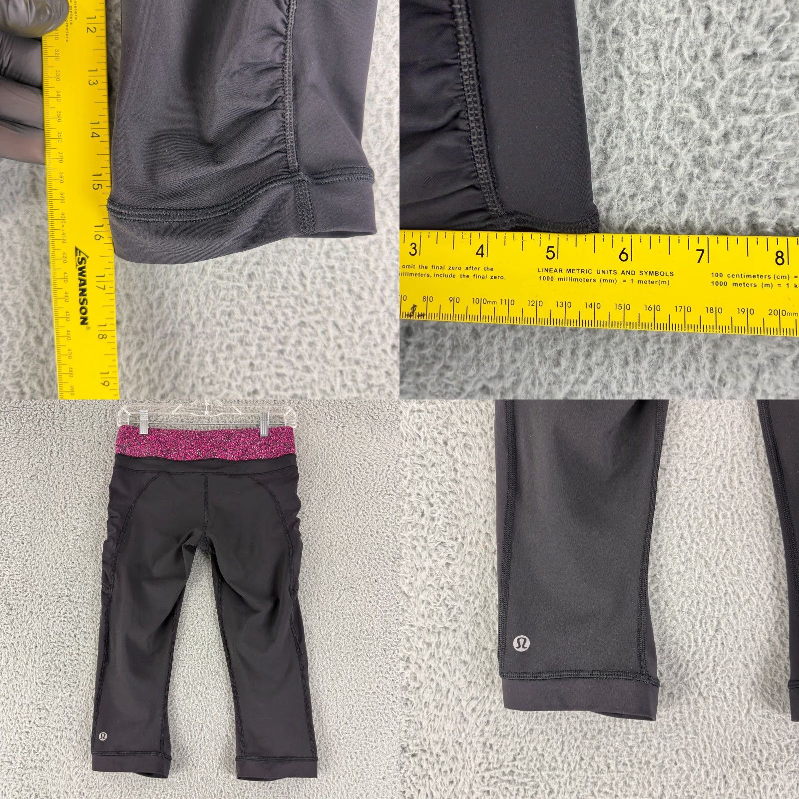 Lululemon Lululemon Run Reflect Crop Leggings Womens Size 8 Black Pink Side Zippers Yoga Size 30" / US 8 / IT 44 - 8 Thumbnail
