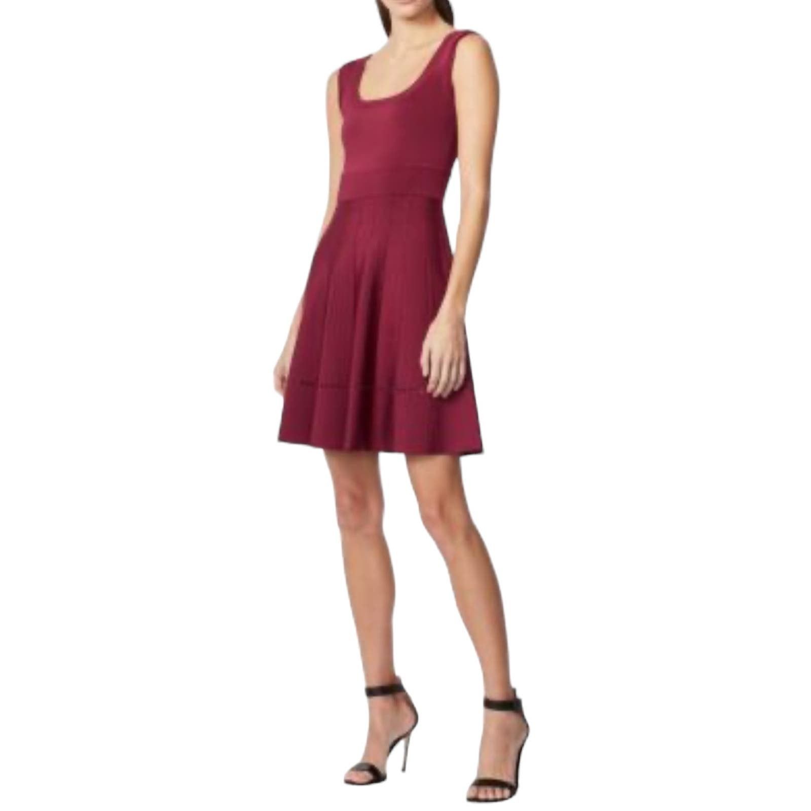 Herve Leger Herve Leger Paris Pleated Ponte Burgundy Mini Dress Size L Size L / US 10 / IT 46 - 9 Thumbnail