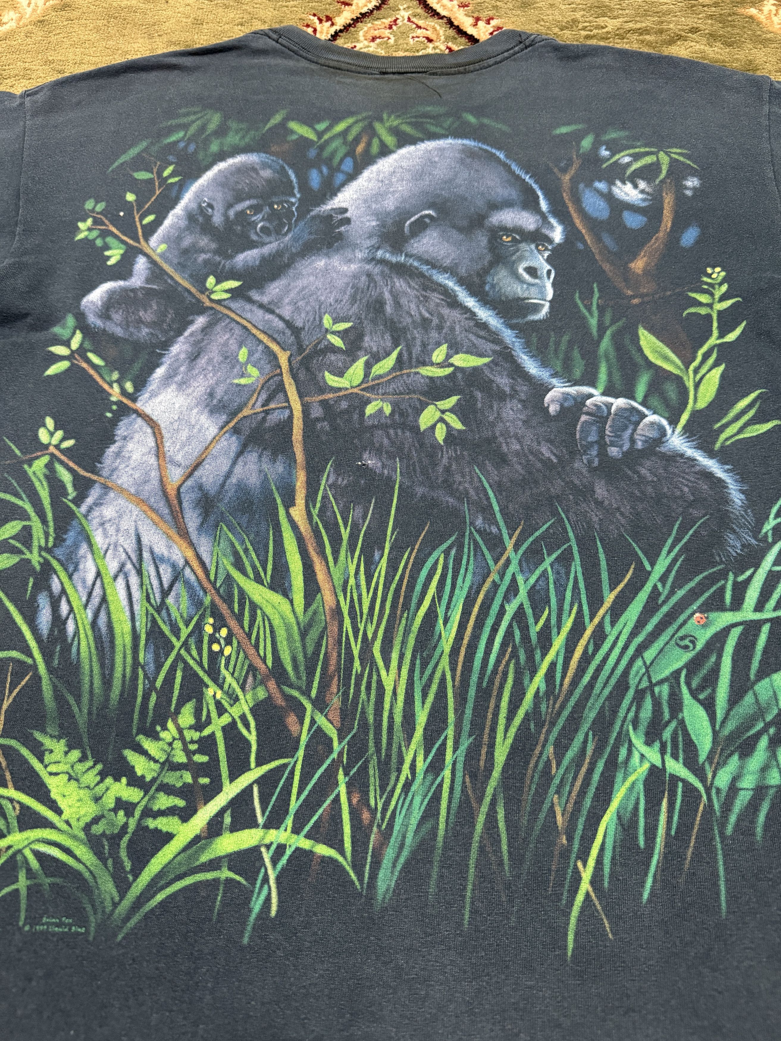 Liquid Blue × Vintage Vintage 94 Liquid Blue OVP Gorilla In The Jungle T shirt Size US L / EU 52-54 / 3 - 3 Thumbnail