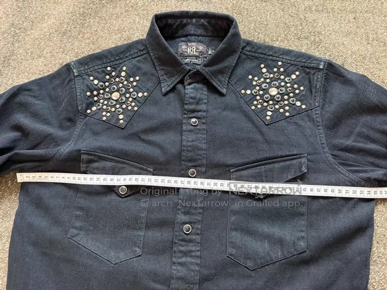 RRL Ralph Lauren RRL Ralph Lauren Black Studs Denim Shirt Size US M / EU 48-50 / 2 - 4 Thumbnail