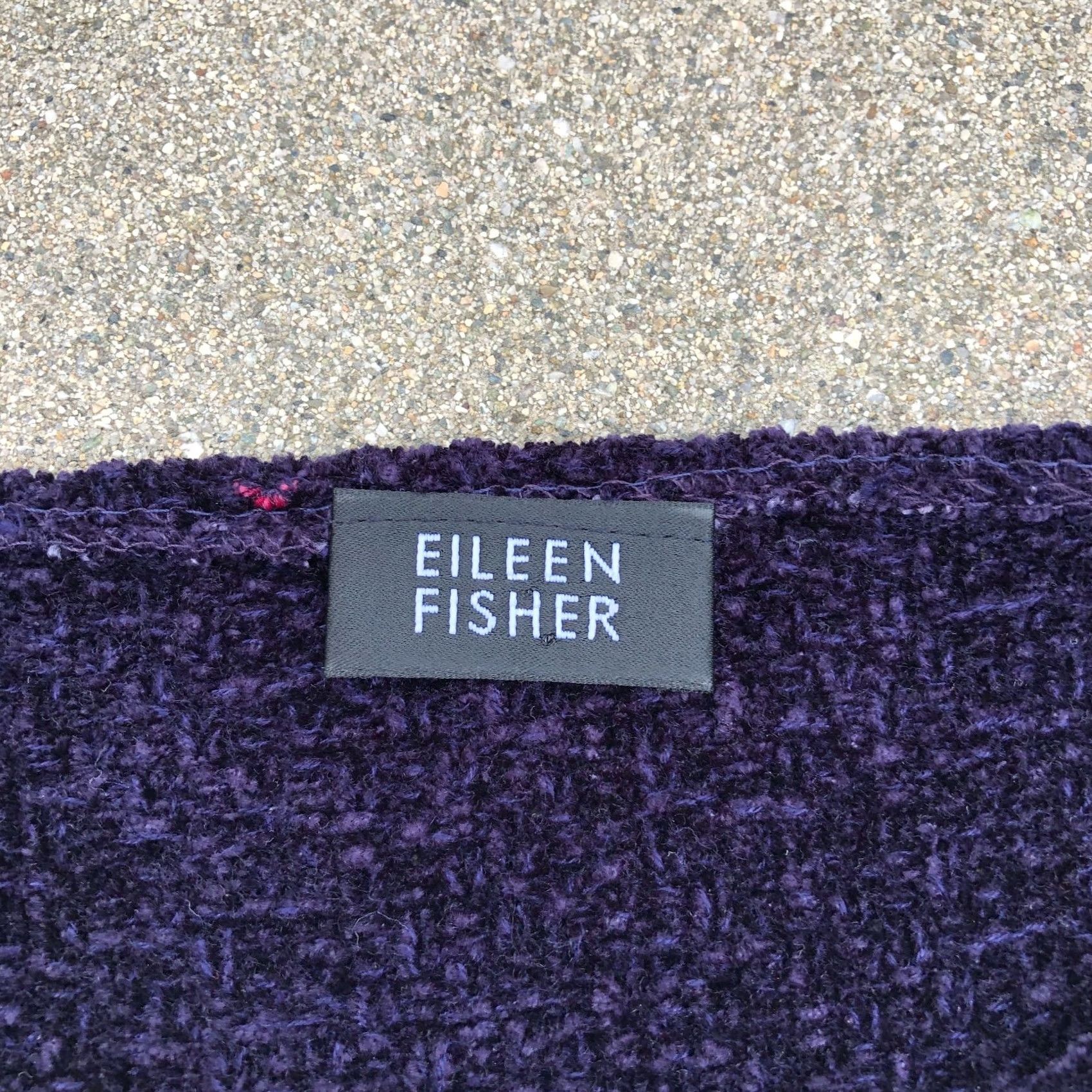 Eileen Fisher EILEEN FISHER Knit Velvet Dress Women's LG Purple Short Length Long Sleeve Scoop Neck Size L / US 10 / IT 46 - 4 Thumbnail