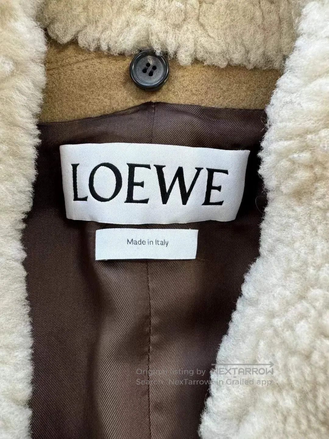 Loewe Loewe Khaki Fur Collar Wool Cashmere Coat. Size US S / EU 44-46 / 1 - 4 Thumbnail