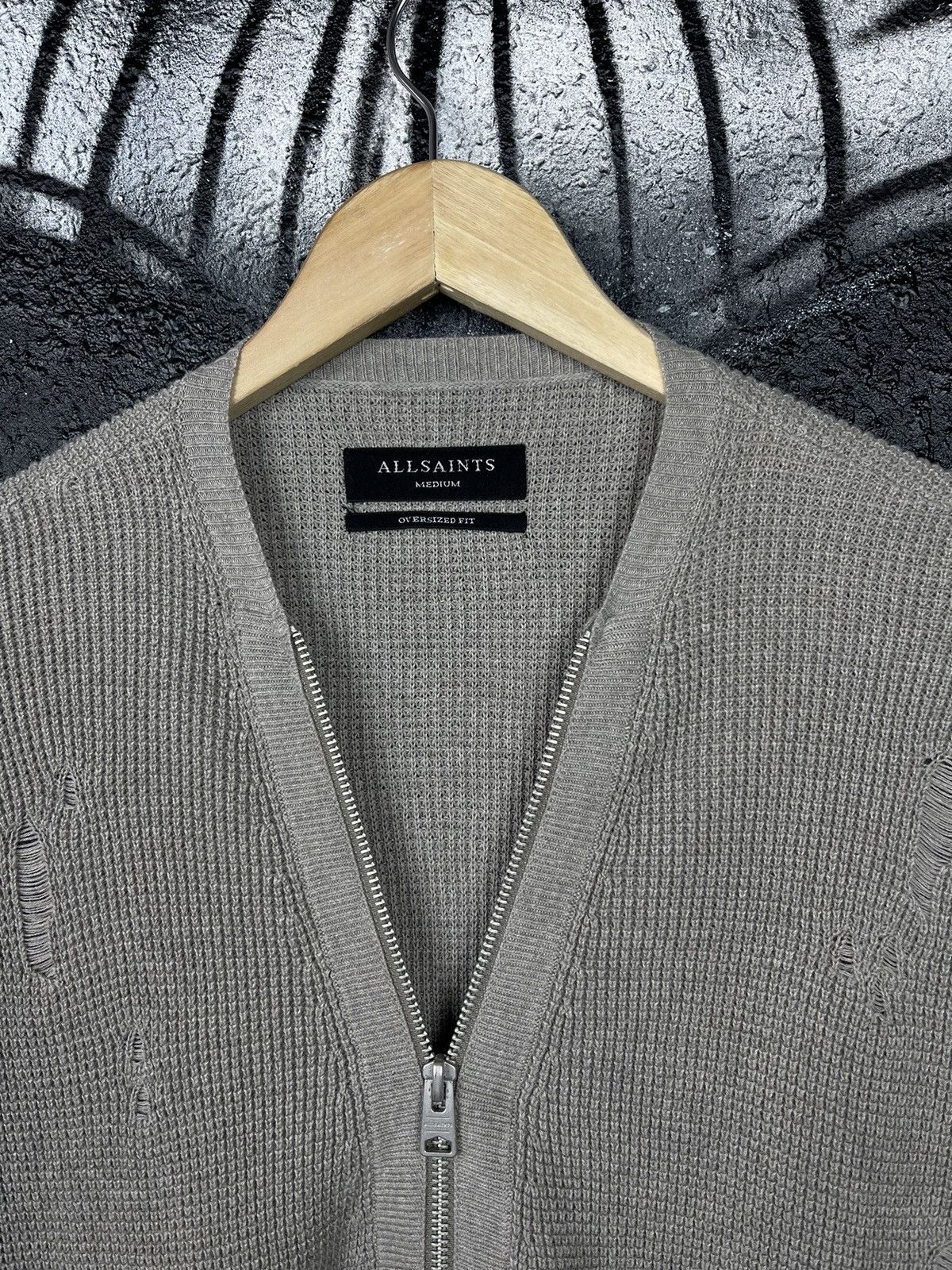 Allsaints Allsaints Forram Cardigan Distressed Full Zip Sweater Men’s Size US M / EU 48-50 / 2 - 9 Thumbnail