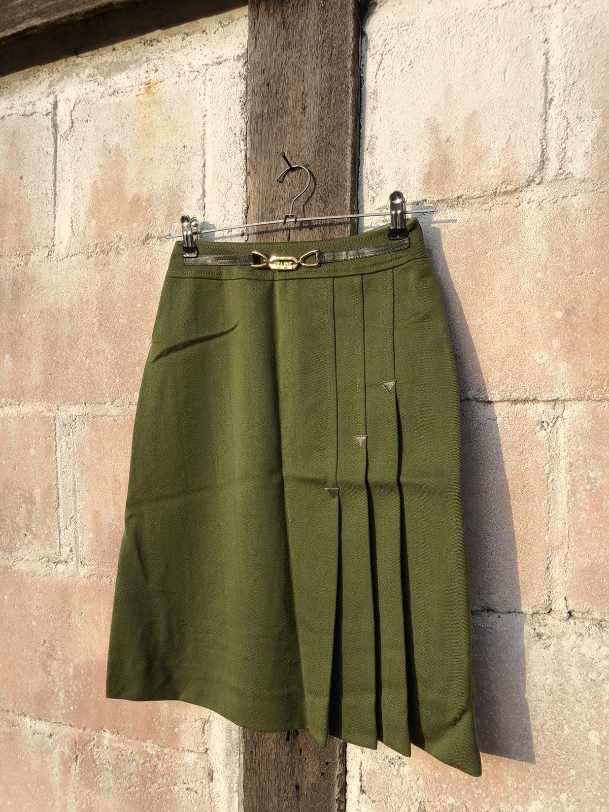 Celine Celine Midi Skirt Women green Color Size 26" / US 2 / IT 38 - 3 Thumbnail