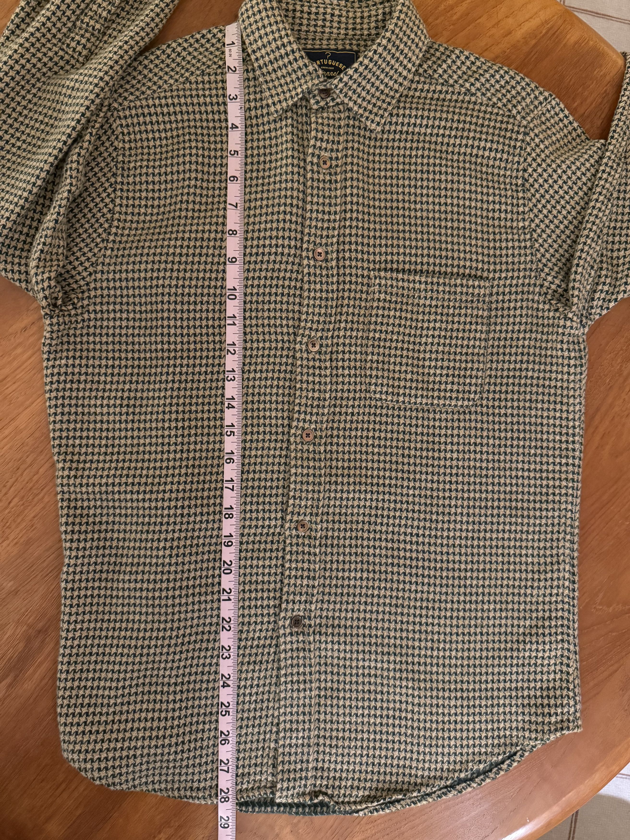Portuguese Flannel NWOT Abstract Pied Poule shirt - Tan and Brown - Medium Size US M / EU 48-50 / 2 - 10 Thumbnail