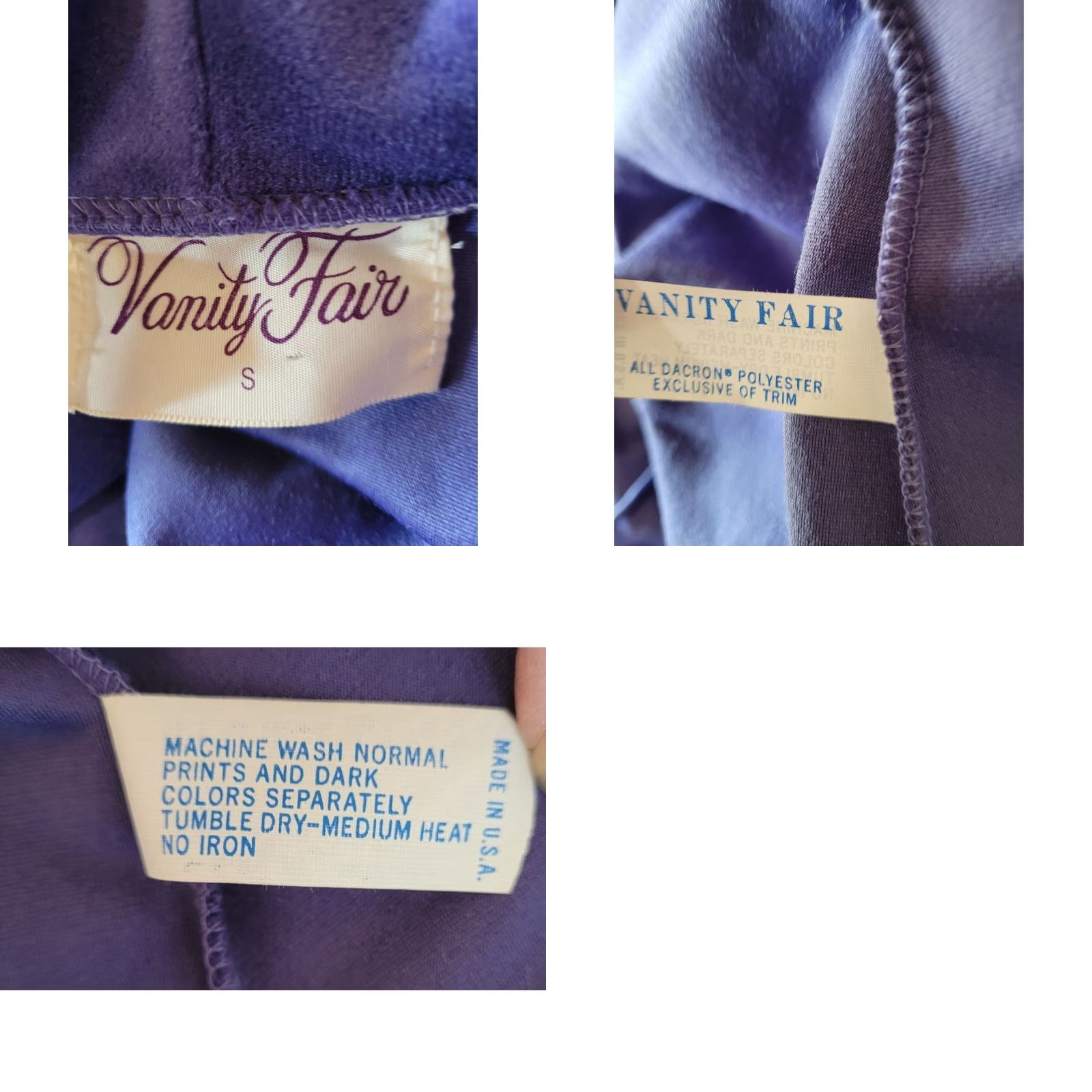 Vintage Vtg. Vanity Fair Womens Long Robe Blue Velour Belted Pockets New USA S Velour Robe Eveningwear Deadstock Size ONE SIZE - 8 Thumbnail