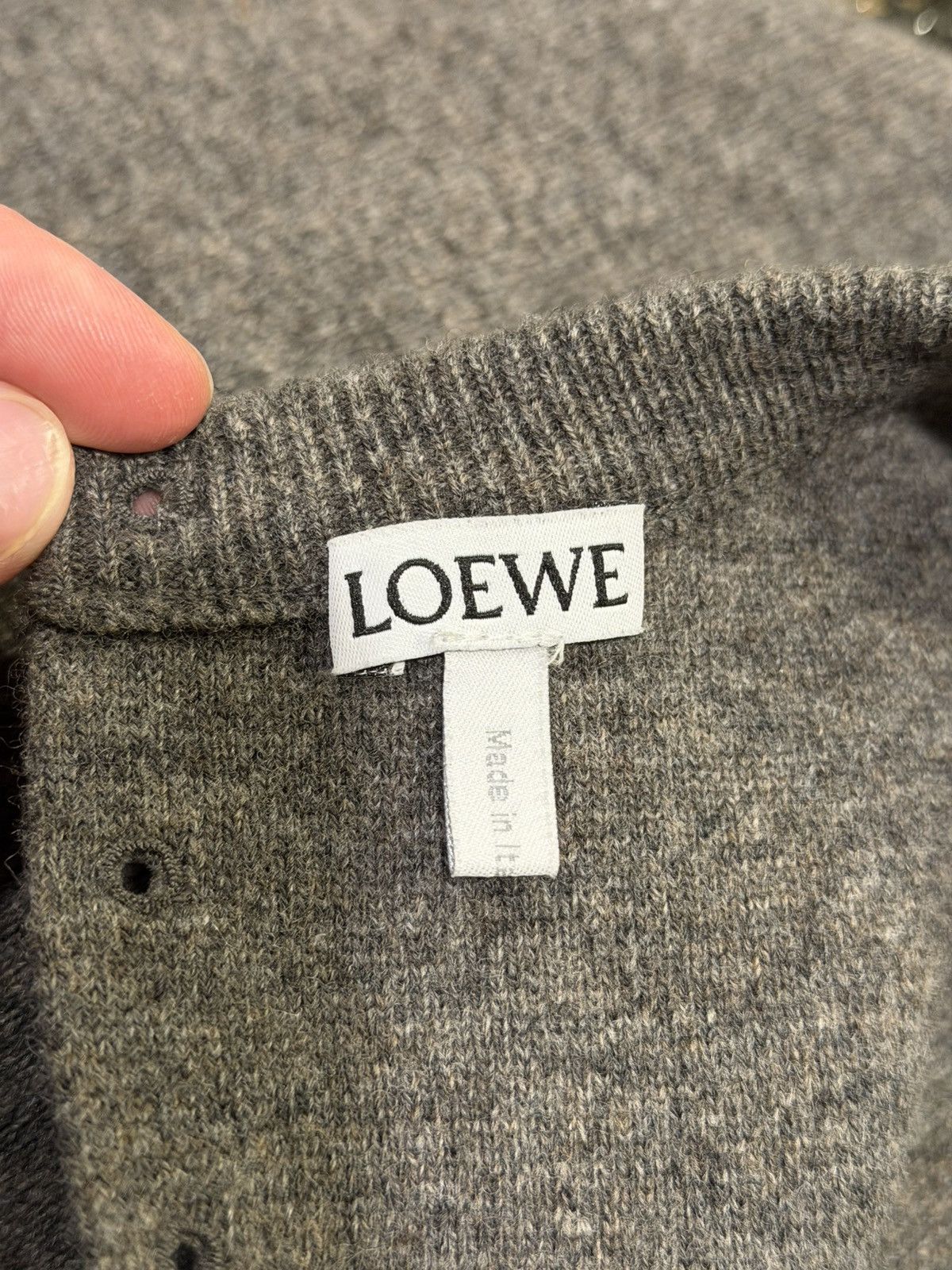 Loewe Loewe Grey Studded Open Back Knit Cardigan Sweater 2024 Size US S / EU 44-46 / 1 - 16 Thumbnail