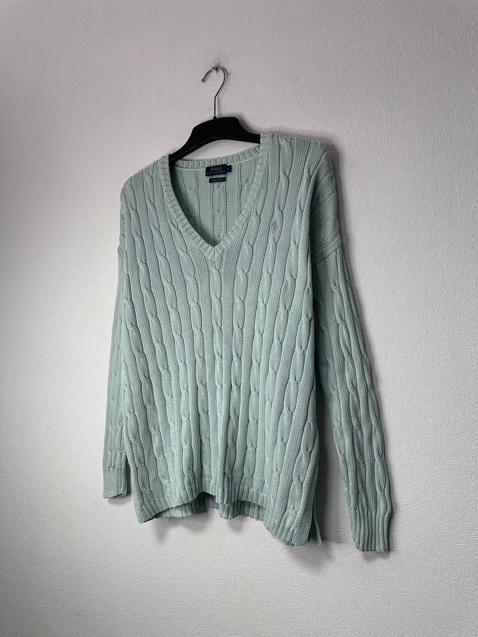 Polo Ralph Lauren Polo Ralph Lauren Cable Knit Sweater Mint Pima Cotton S Y2K Size S / US 4 / IT 40 - 2 Thumbnail