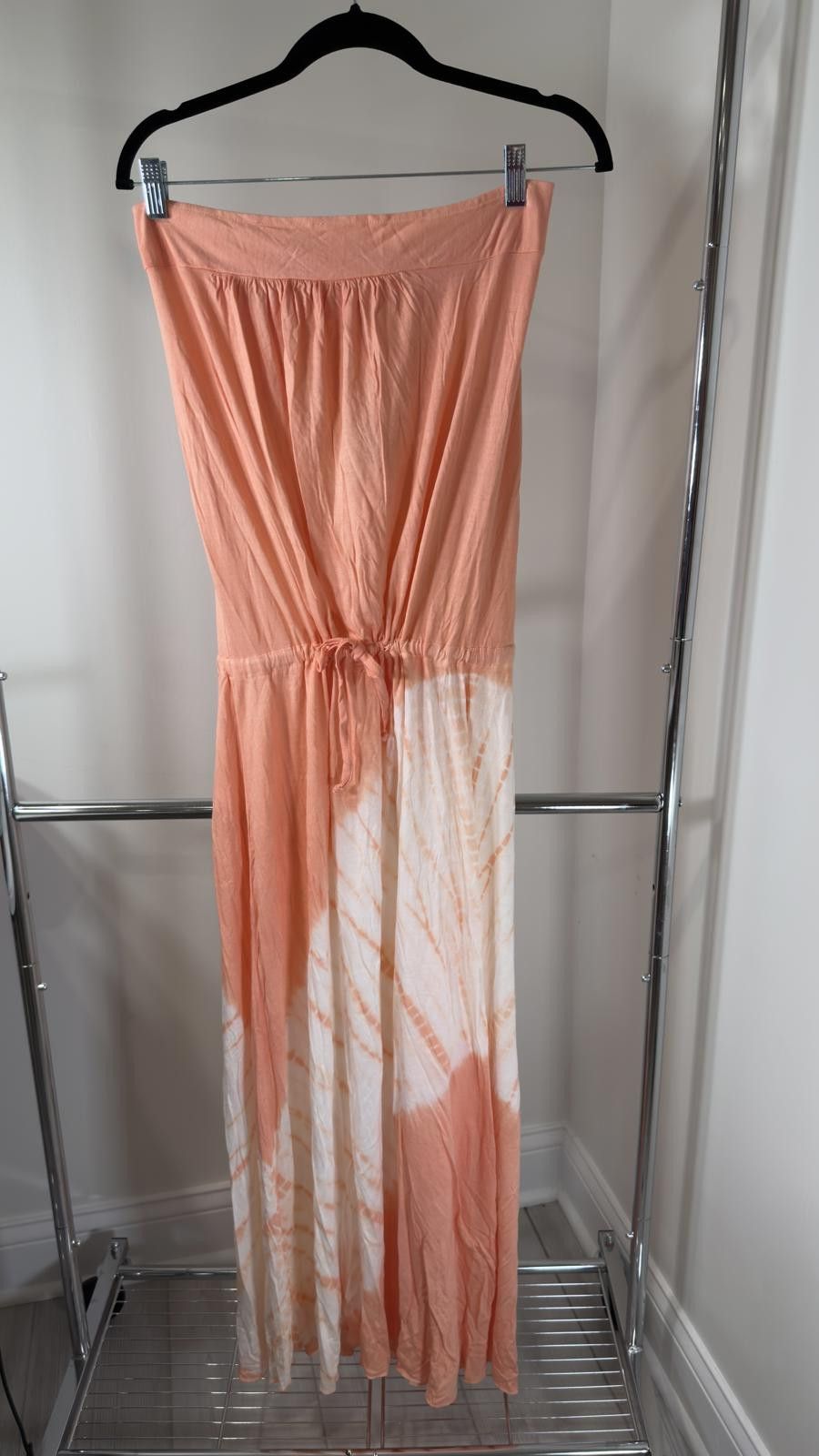 Designer Debbie Katz Women's Maxi Dress - Coral Dip-Dye Style Size L / US 10 / IT 46 - 1 Thumbnail