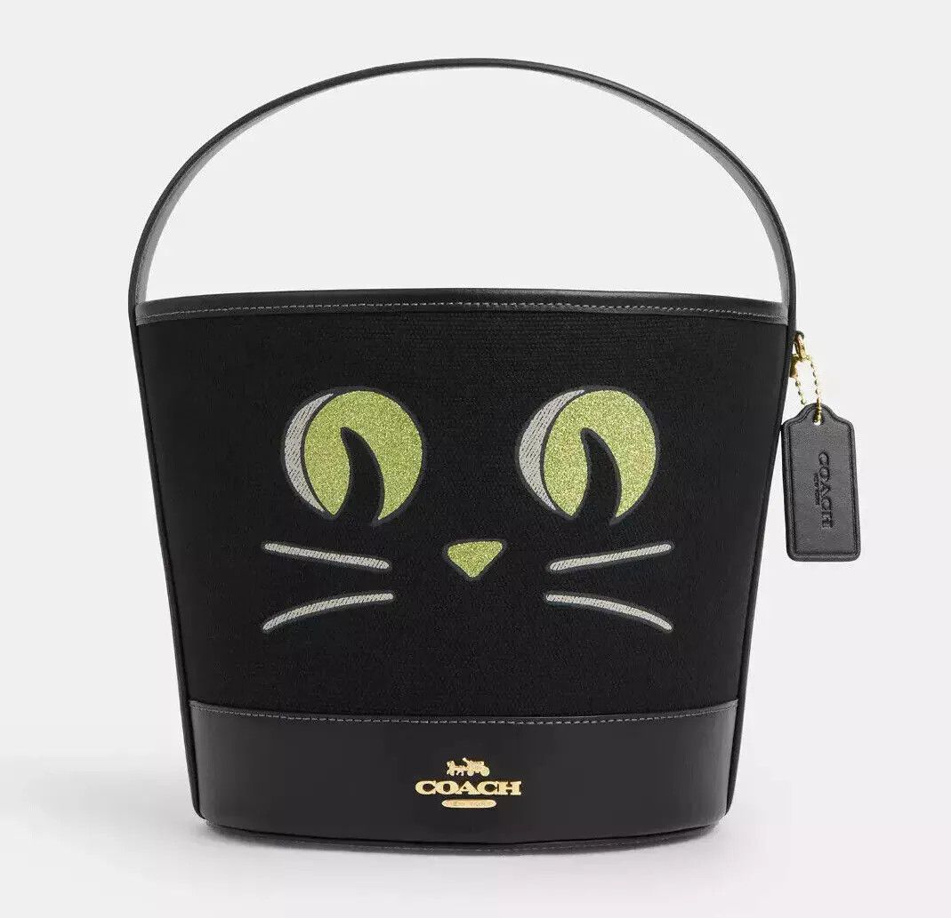 Coach Trick Or Treat Bucket With Halloween Cat CW532 Size ONE SIZE - 7 Thumbnail