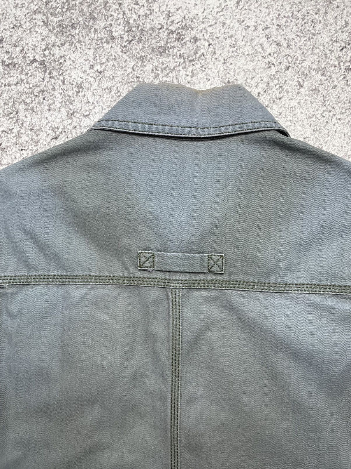 Japanese Brand HBT Thrashed Sun Faded Work Jacket Boxy Fit Round Collar Size US S / EU 44-46 / 1 - 6 Thumbnail