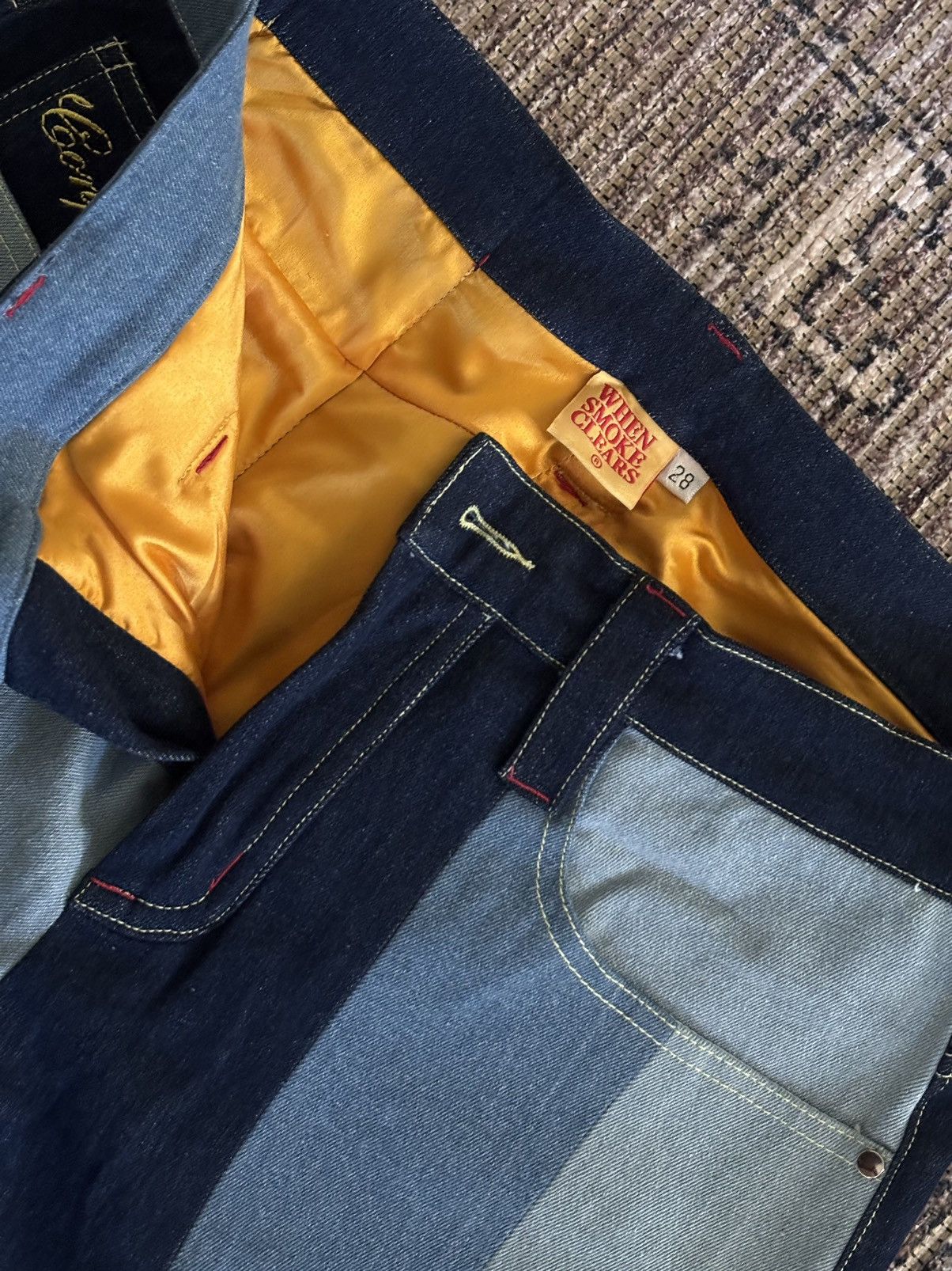 Whensmokeclears WhenSmokeClears Denim Patchwork/Embroidered Jeans Size US 28 / EU 44 - 4 Thumbnail