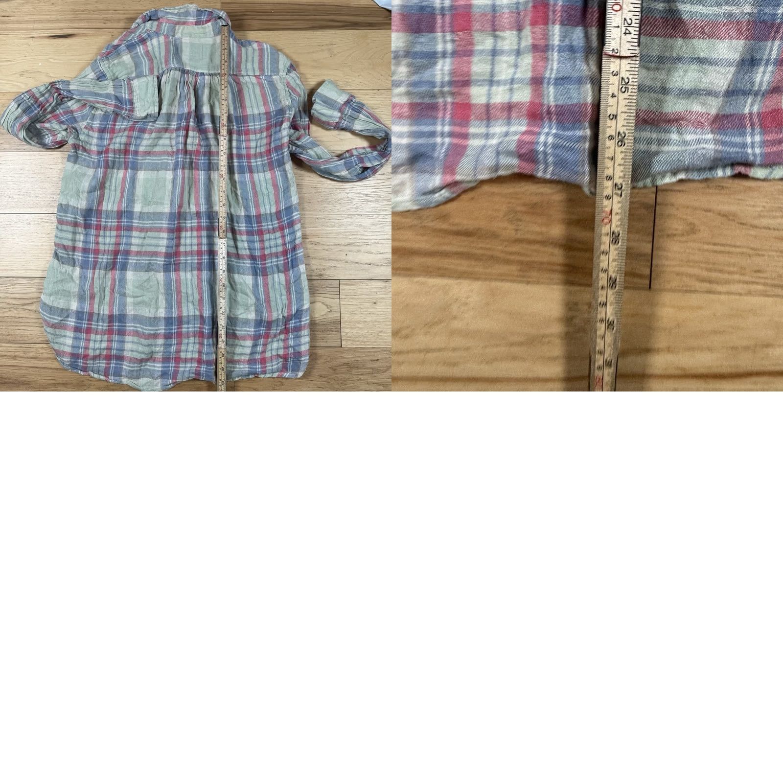 Ralph Lauren Ralph Lauren Denim & Supply Shirt Womens Medium Plaid Linen Blend Denim Top Button-Up Blue M Womens Size M / US 6-8 / IT 42-44 - 8 Thumbnail
