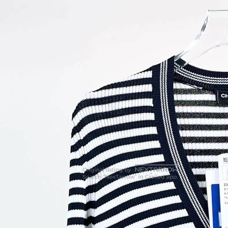 Chanel Chanel 23C striped knitted cardigan coat Size S / US 4 / IT 40 - 4 Thumbnail