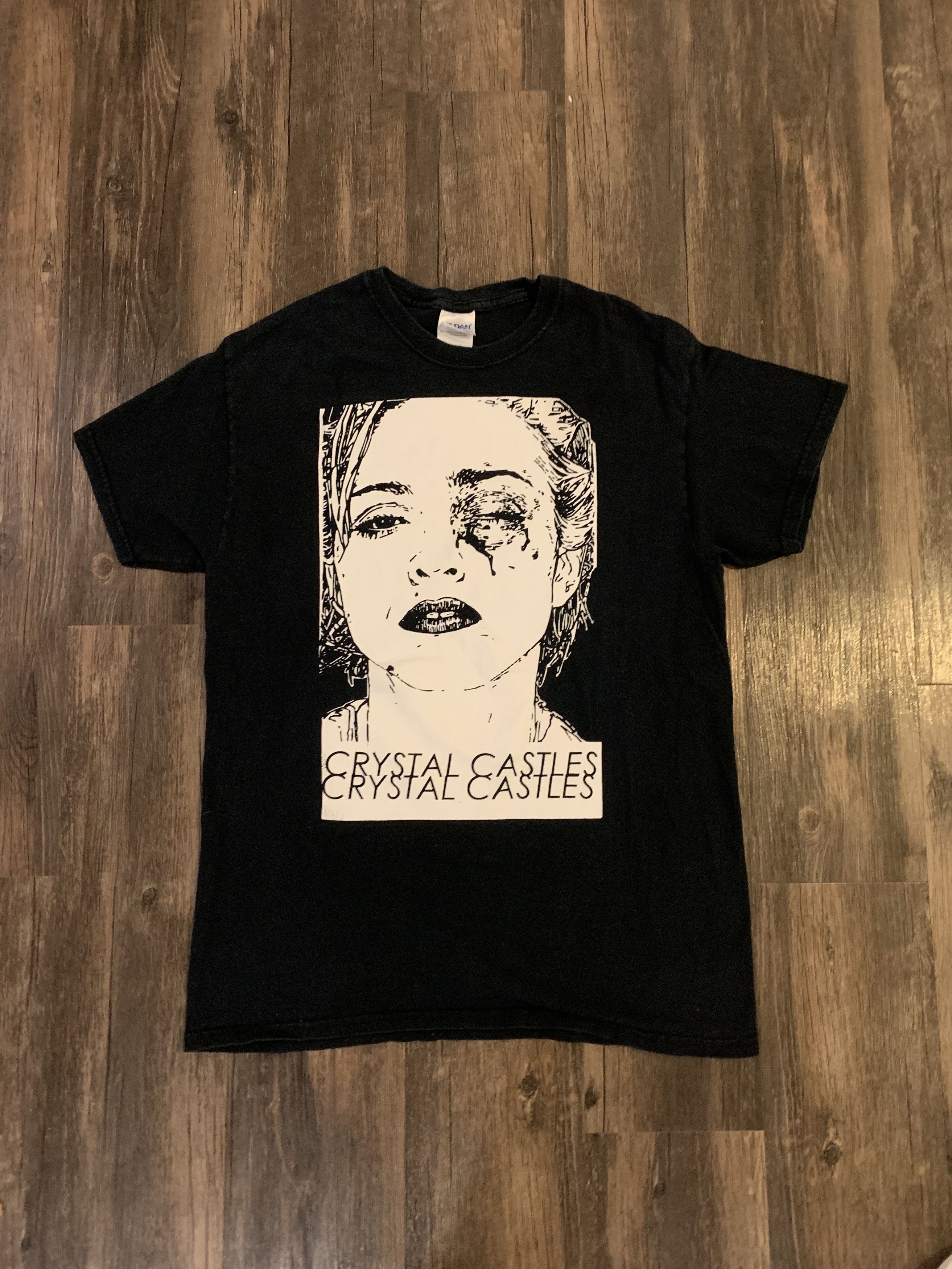 image of Band Tees x Vintage Y2K Crystal Castles Madonna Band Tee in Black, Men's (Size Medium)