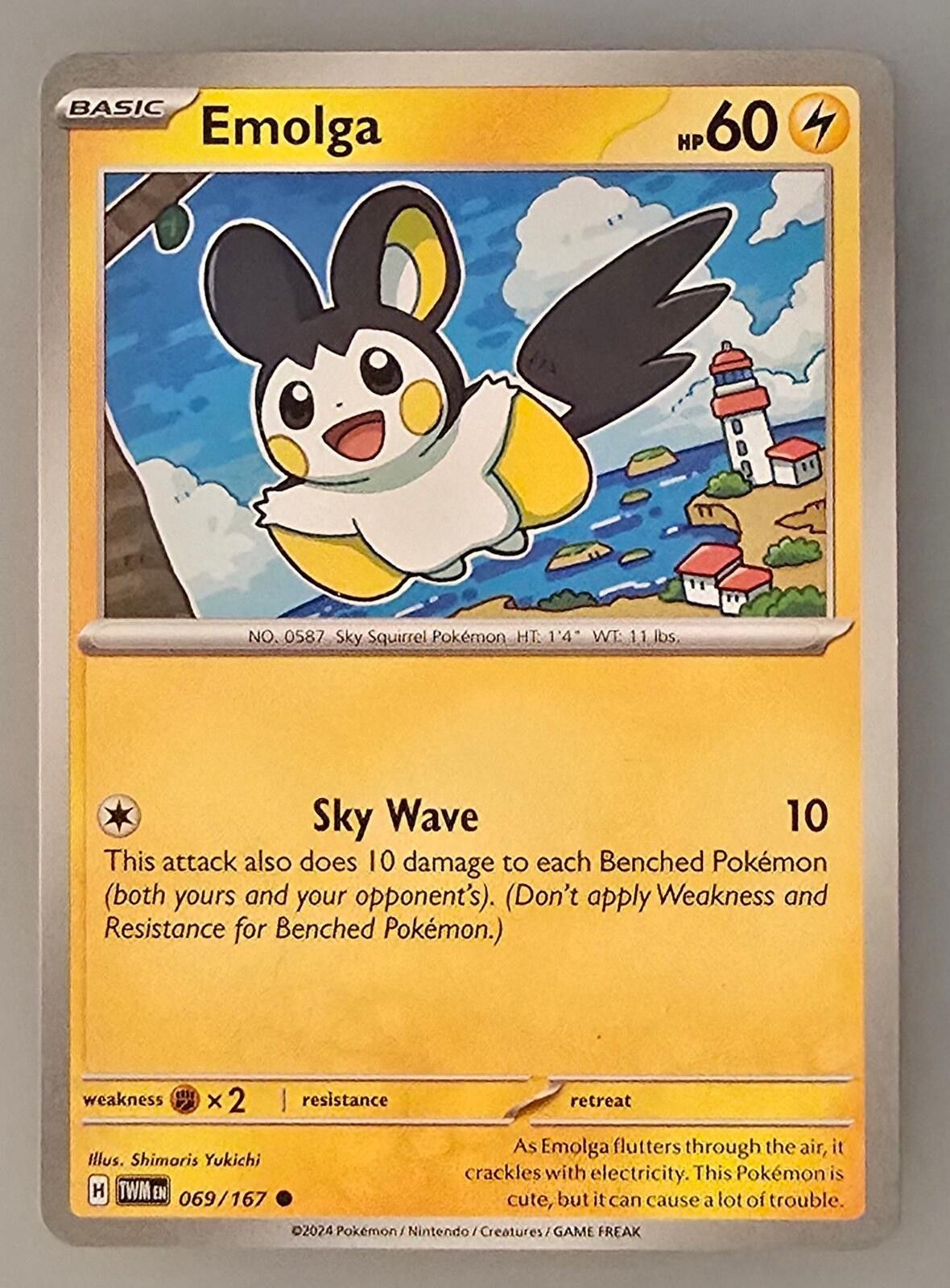 Pokemon Emolga Pokémon card from Twilight Masquerade Size ONE SIZE - 1 Thumbnail