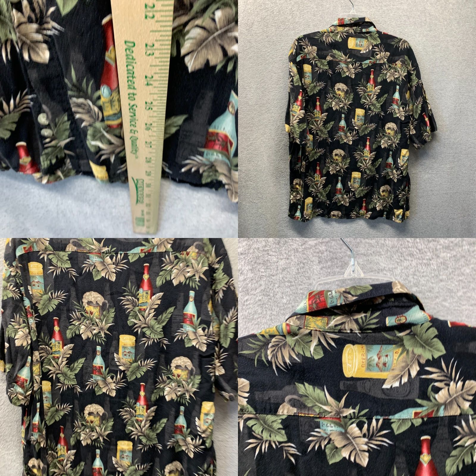 Pierre Cardin VINTAGE Pierre Cardin Shirt Mens Large Black Floral Palms Rayon Viscose Light Knit Casual Party/Travel Button-Up Short Sleeve Size US L / EU 52-54 / 3 - 9 Thumbnail