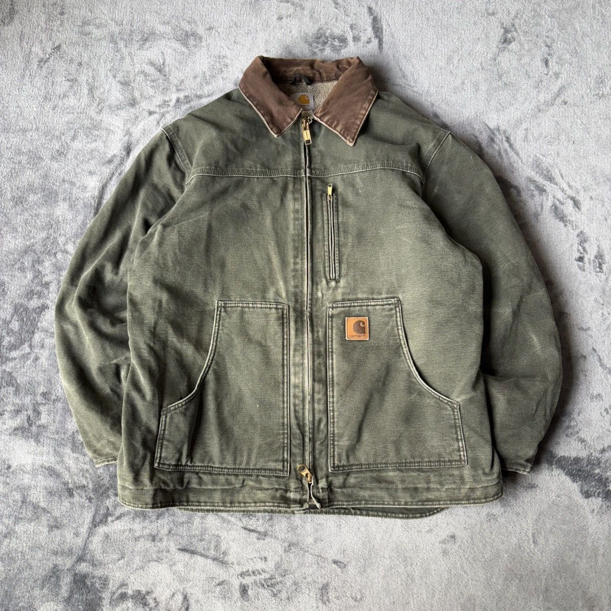 Carhartt Carhartt Jacket Mens Green C26 MOS Canvas Arctic Quilt 