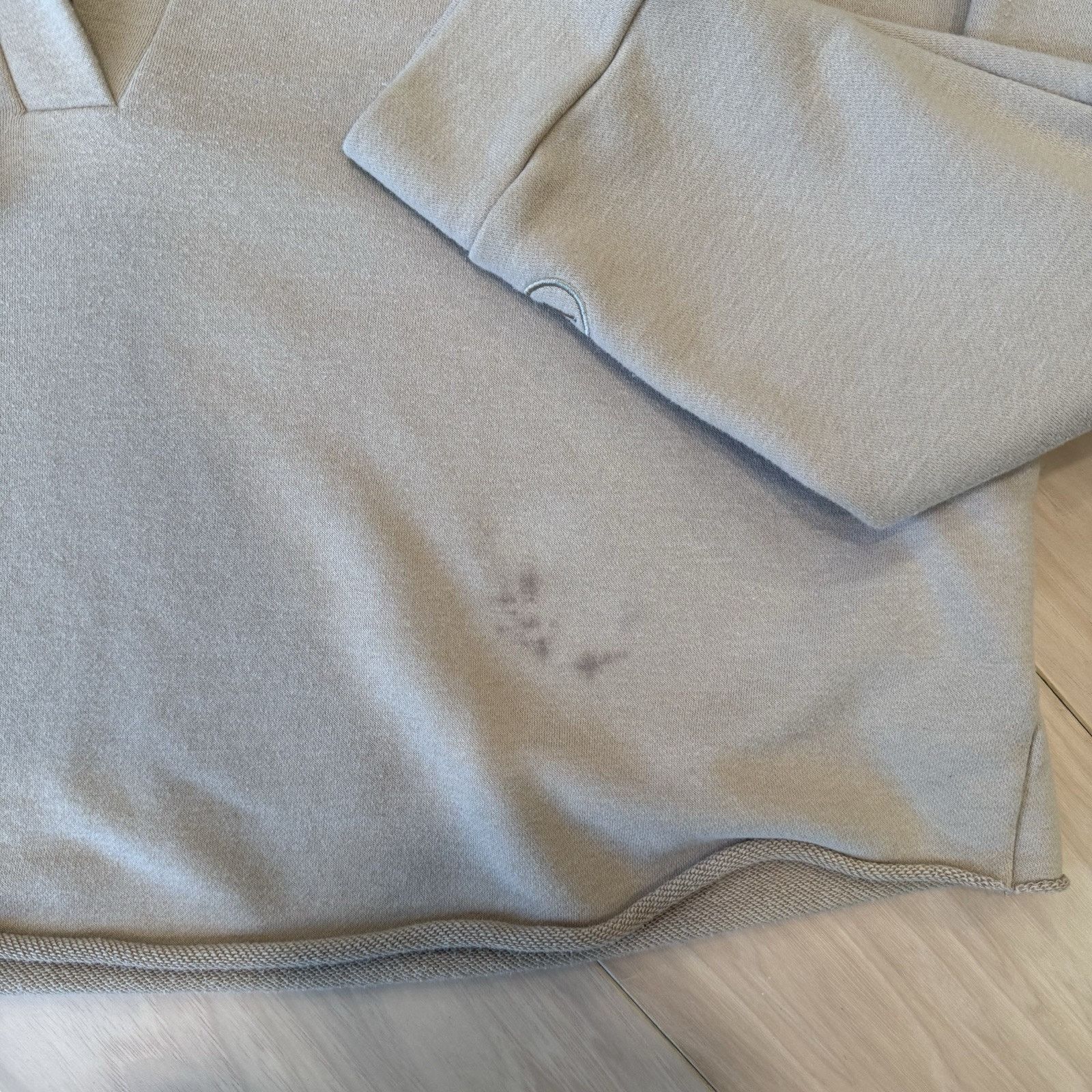 Vuori Vuori Cropped Sedona Polo Sweatshirt Large Beige Fleece Size L / US 10 / IT 46 - 5 Thumbnail