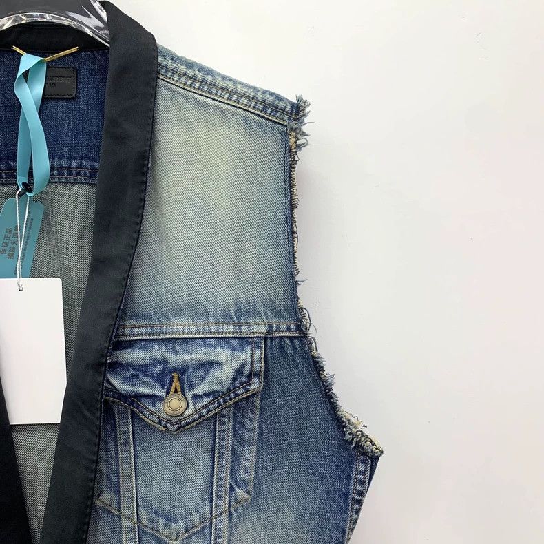 Saint Laurent Paris Saint Laurent Paris Light blue washed old cotton denim ves Size M / US 6-8 / IT 42-44 - 3 Thumbnail
