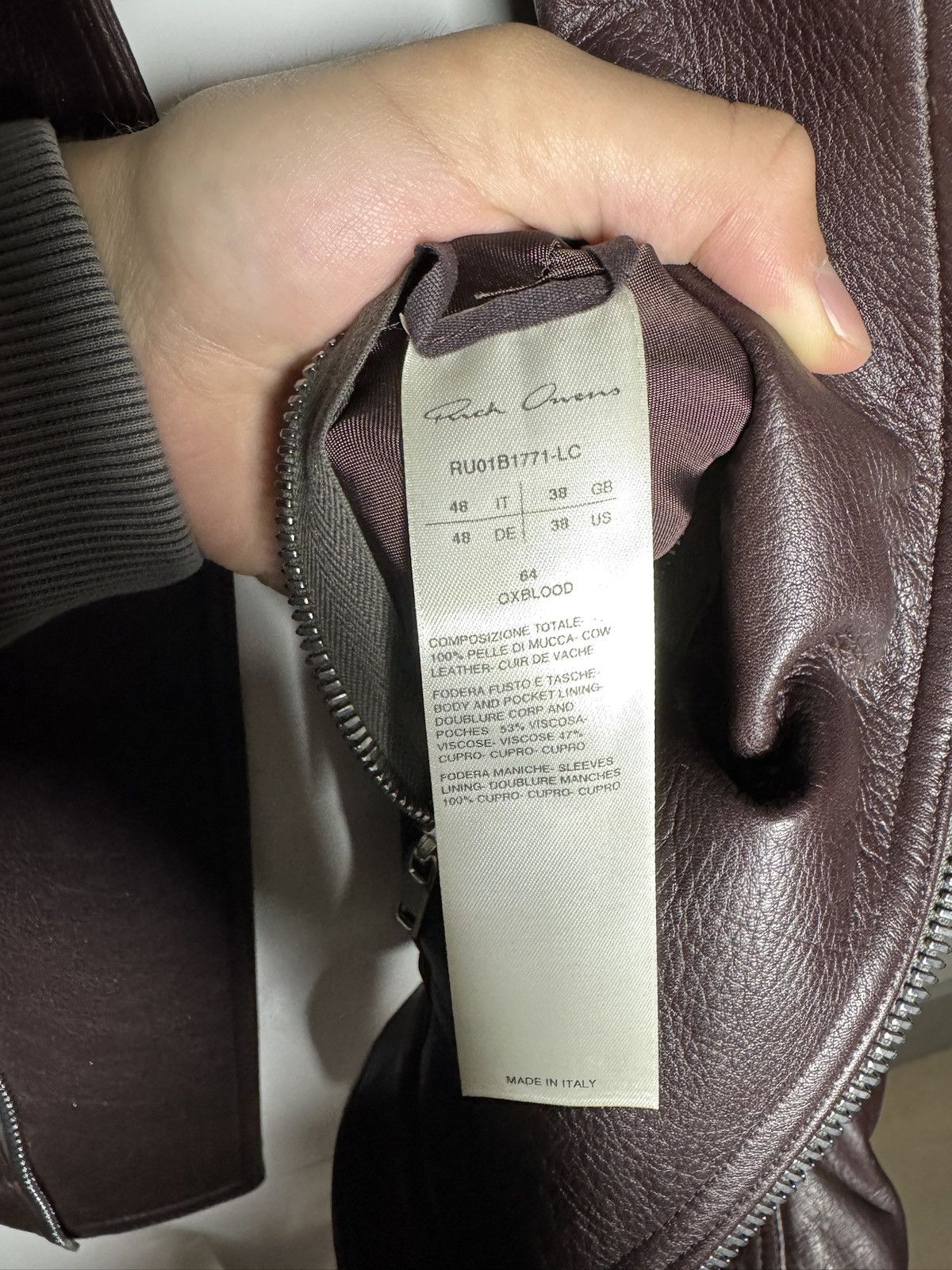 Rick Owens Rick Owens Oxblood Leather Bomber Jacket Size US M / EU 48-50 / 2 - 8 Thumbnail
