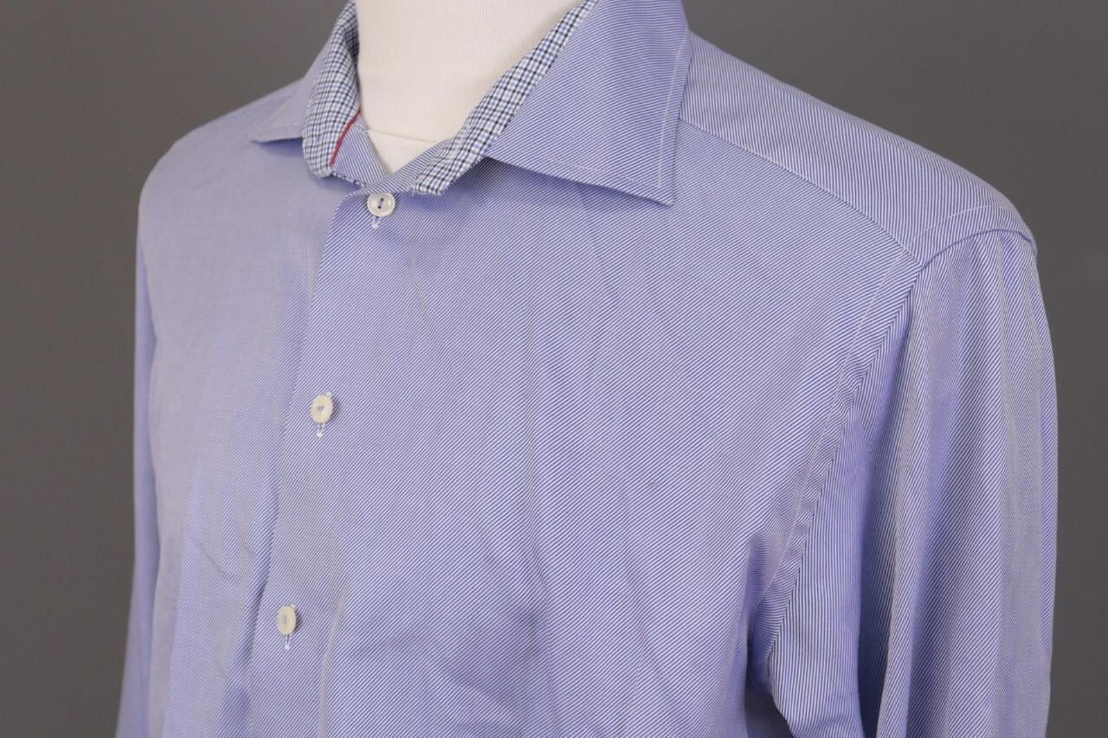 Eton Eton Contemporary Fit Blue Check Shirt Size 43 / 17 Size US M / EU 48-50 / 2 - 8 Thumbnail
