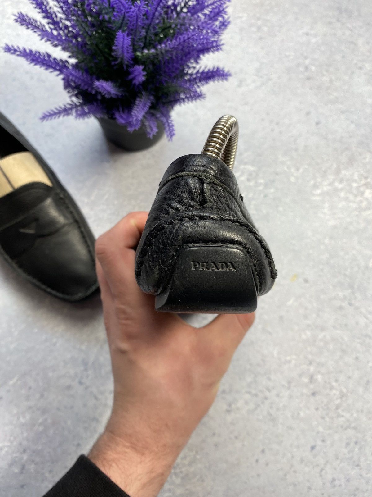 Prada Prada Black Leather Loafers Size EUR 37.5 Size US 5 / EU 37 - 20 Thumbnail