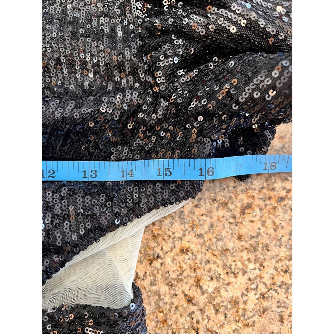 Mac Duggal Ieena for Mac Duggal 11273 Black Sequin Wide Leg Jumpsuit G Size 28" / US 6 / IT 42 - 8 Thumbnail