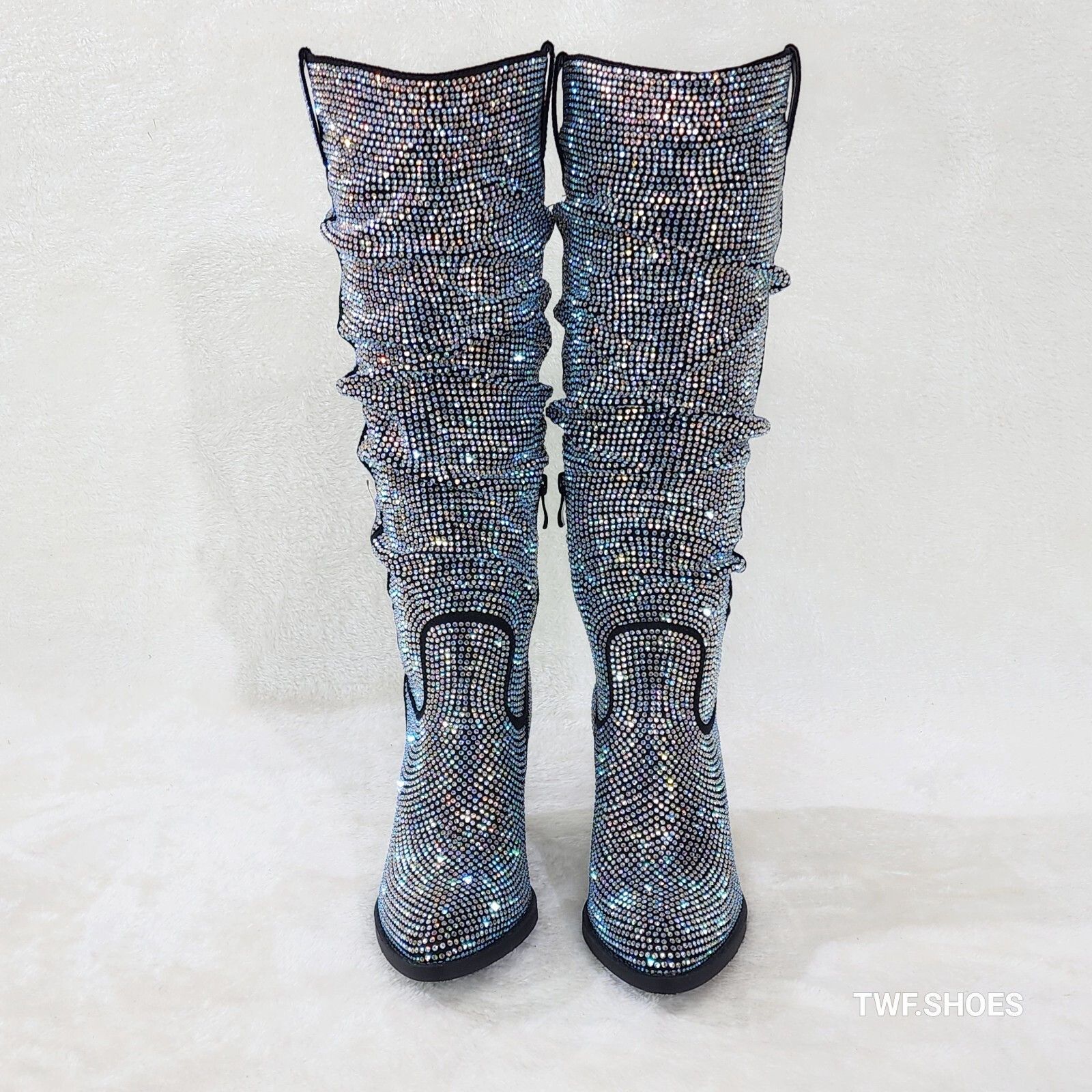 Other Angel Rider Iridescent Rhinestones Glam Western Cowgirl Slou Size US 10 / IT 40 - 6 Thumbnail
