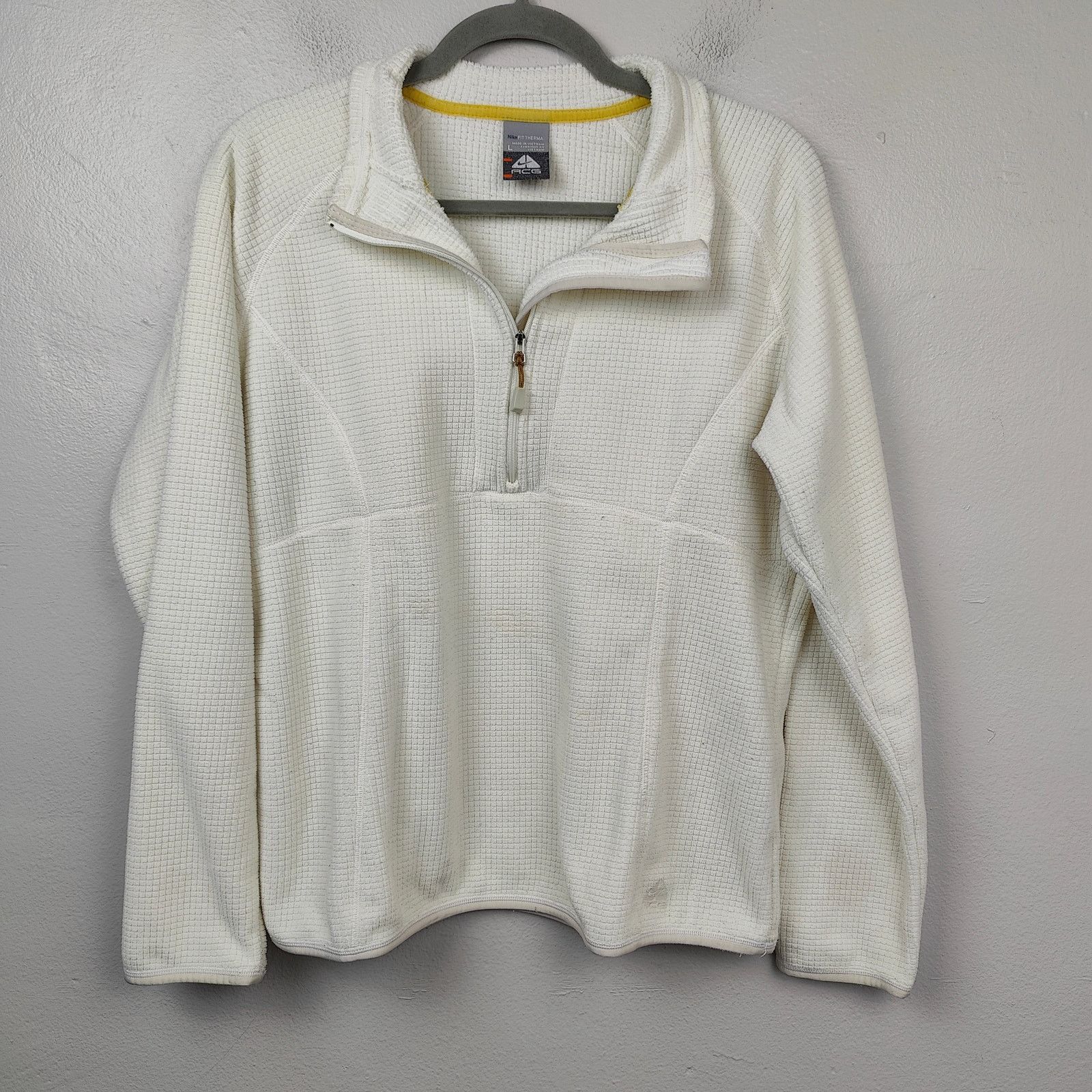 Nike Vintage Nike ACG Fleece Pullover Womens Large Off-White Size L / US 10 / IT 46 - 1 Thumbnail