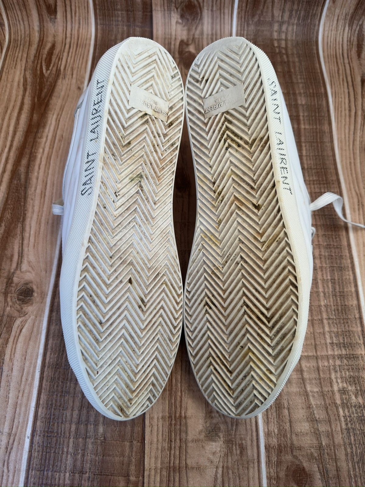 Yves Saint Laurent Saint Laurent Malibu White Leather Lace Up Lowtop Sneaks Size US 8.5 / EU 41-42 - 18 Thumbnail