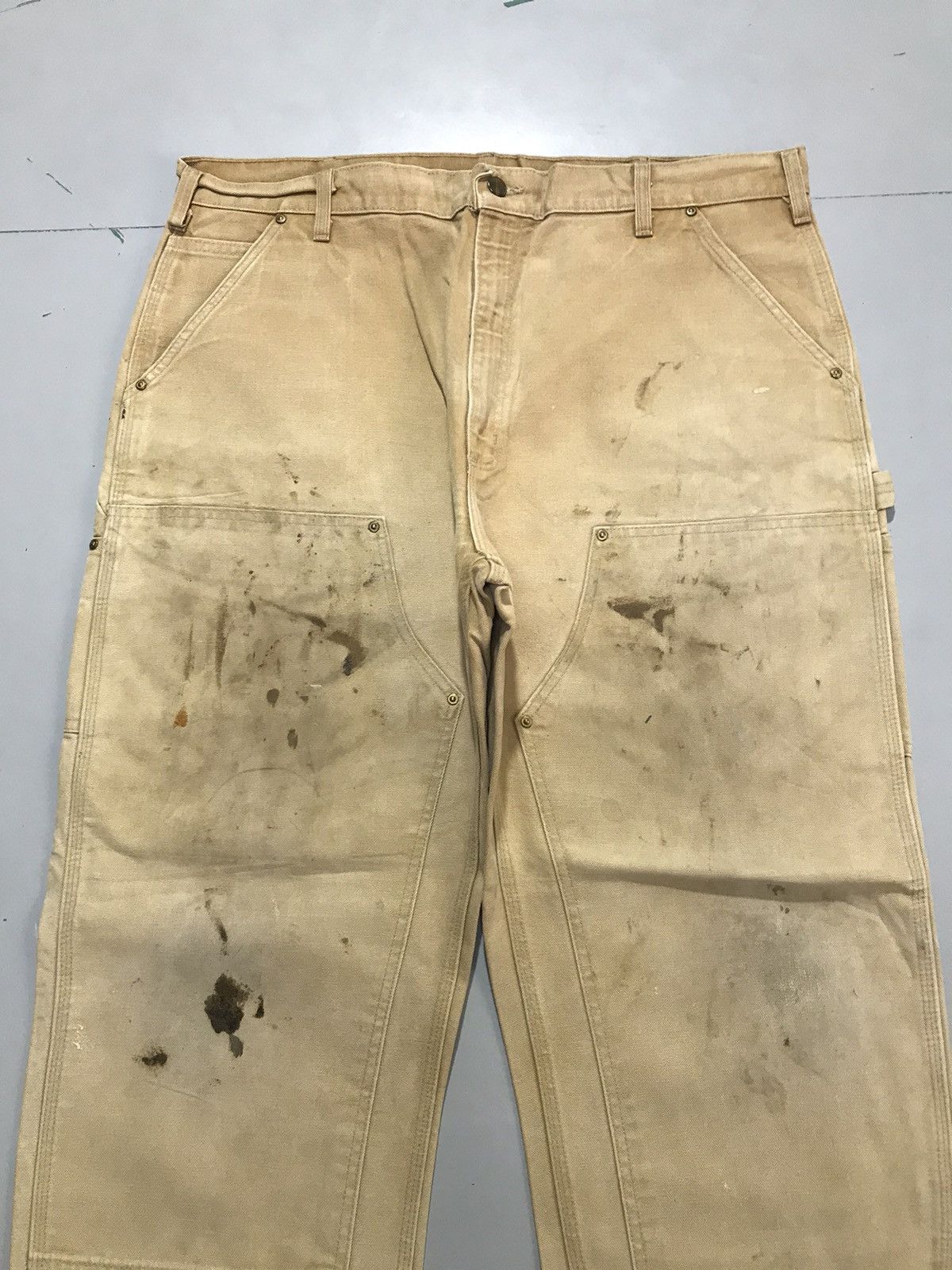 Carhartt Vintage Carharttt dusty double knee workwear denim Size US 40 / EU 56 - 4 Thumbnail