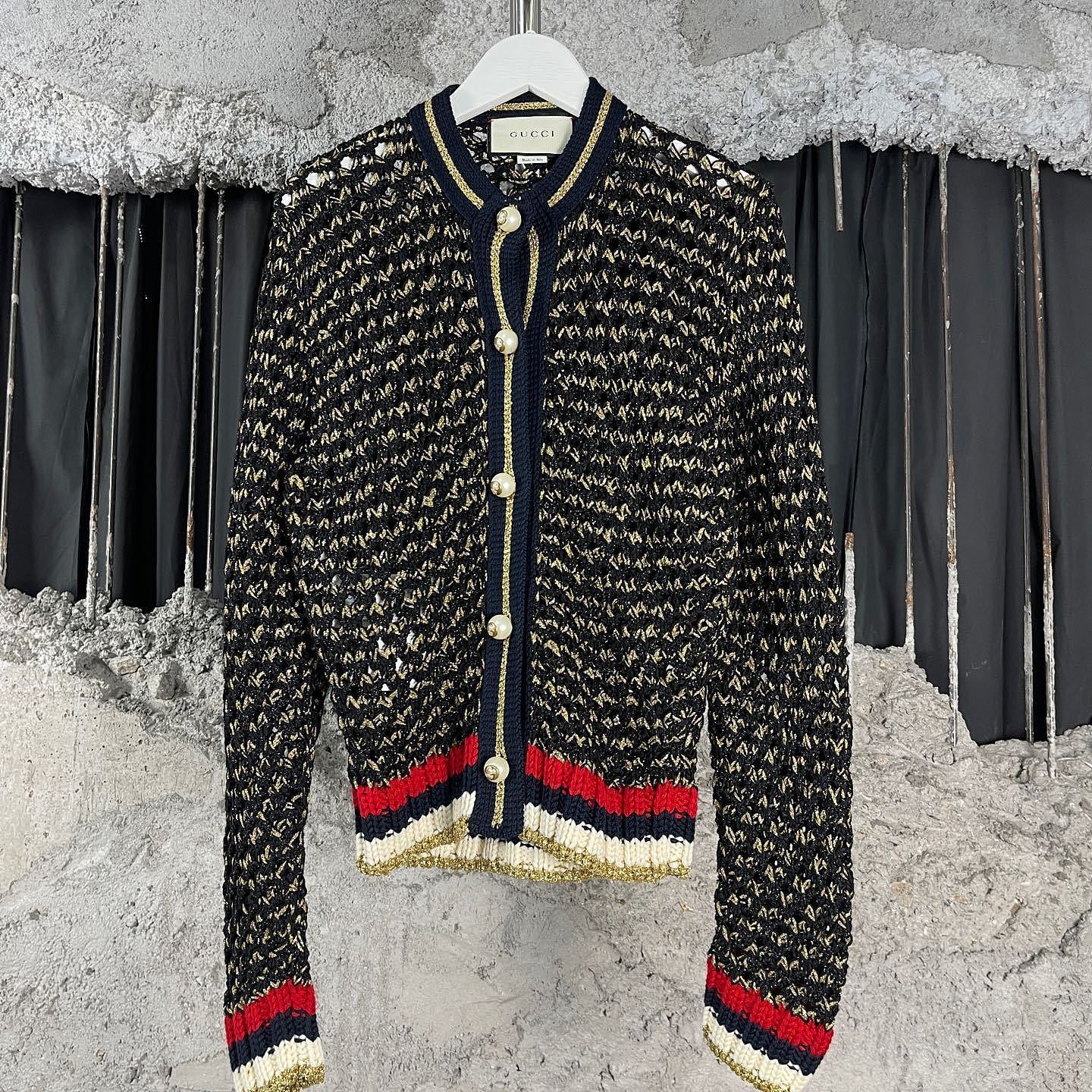 Gucci Gucci Metallic Knit Cardigan Size M Size M / US 6-8 / IT 42-44 - 1 Thumbnail