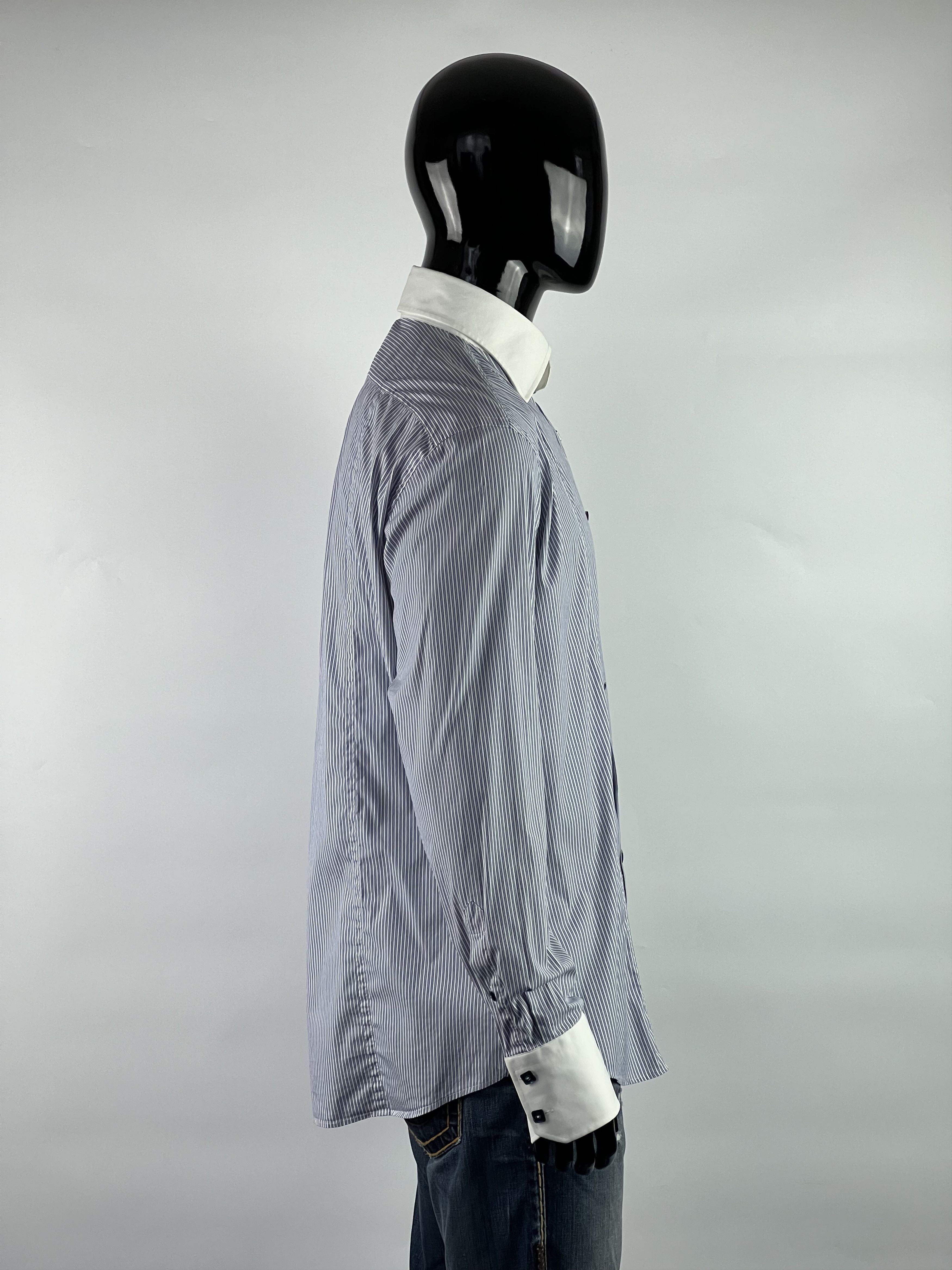 Billionaire Couture Striped Cristal Button Up Shirt 18/45