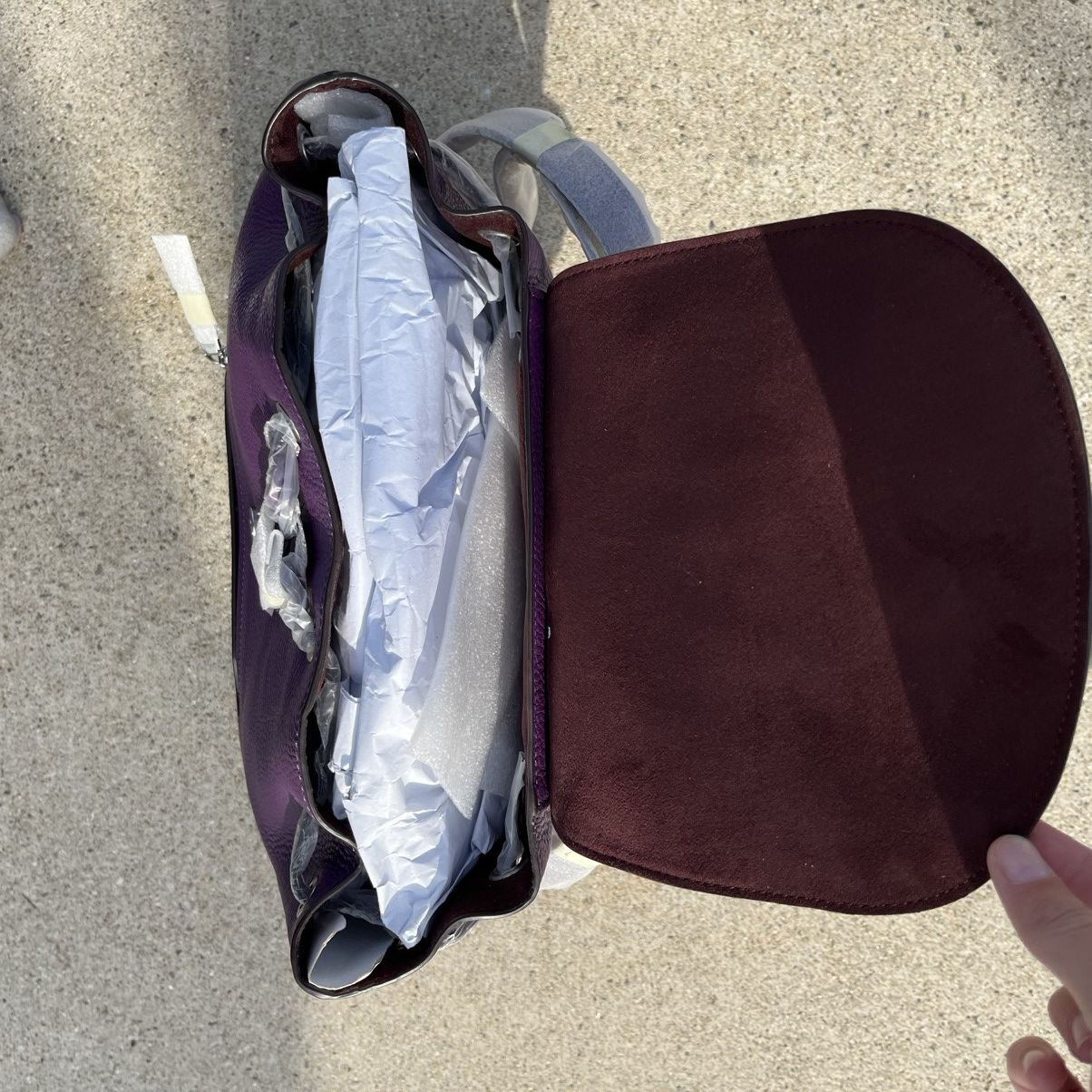 BRAND NEW purple genuine leather coach bag